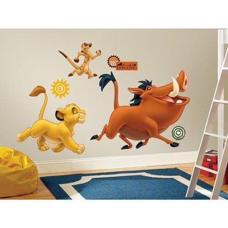 5Star-TD RoomMates The Lion King Giant Peel & Stick Wall Decals - Easy DIY Removable Wall Stickers for Kids Bedroom, Nursery, Playroom Decor