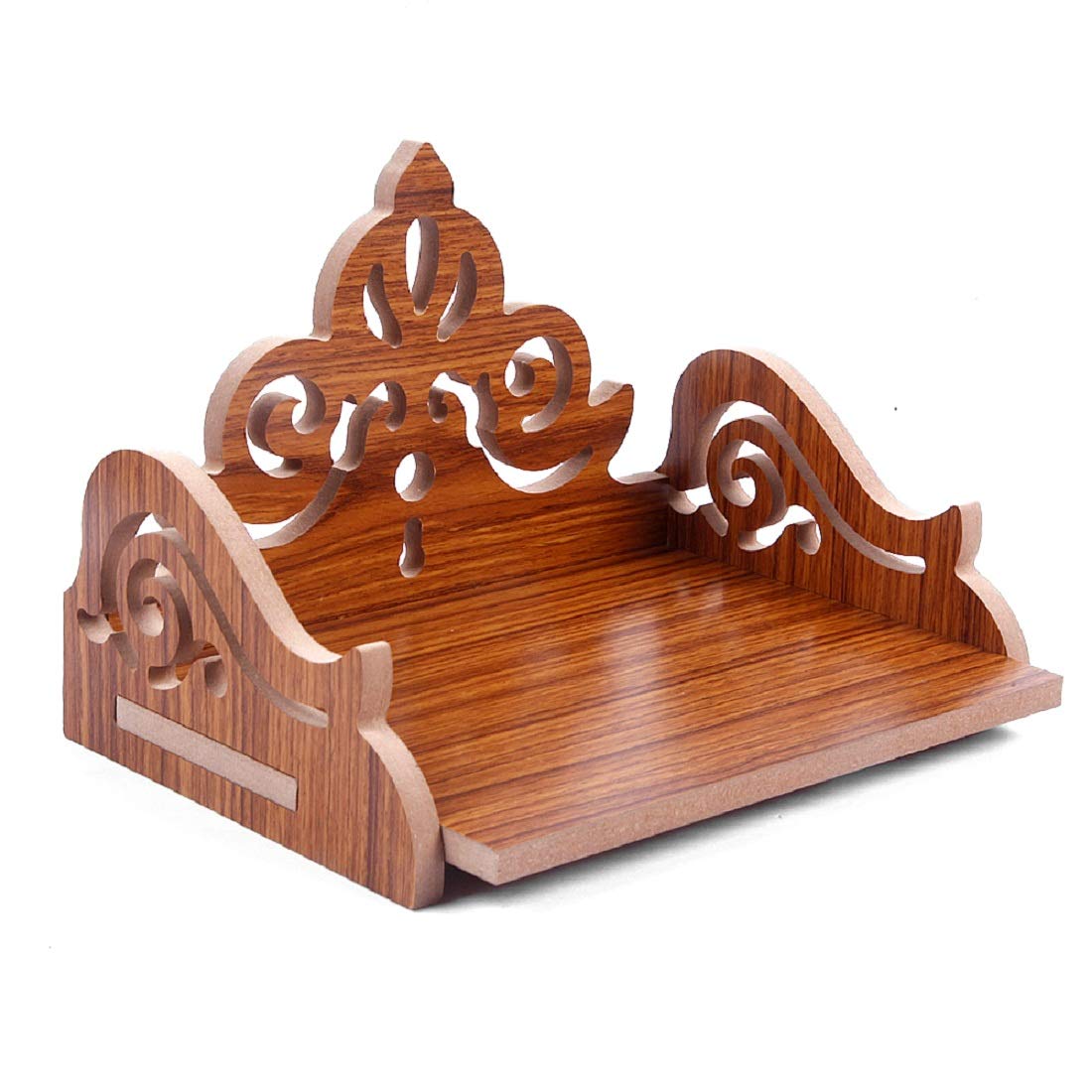 Handcrafted Wooden Plywood Mandir Pooja Room Temple - Elegant Home & Office Wall Hanging Decor (Brown, X-Large) for Meditation, Prayer & Spiritual Spaces - Model BTS003