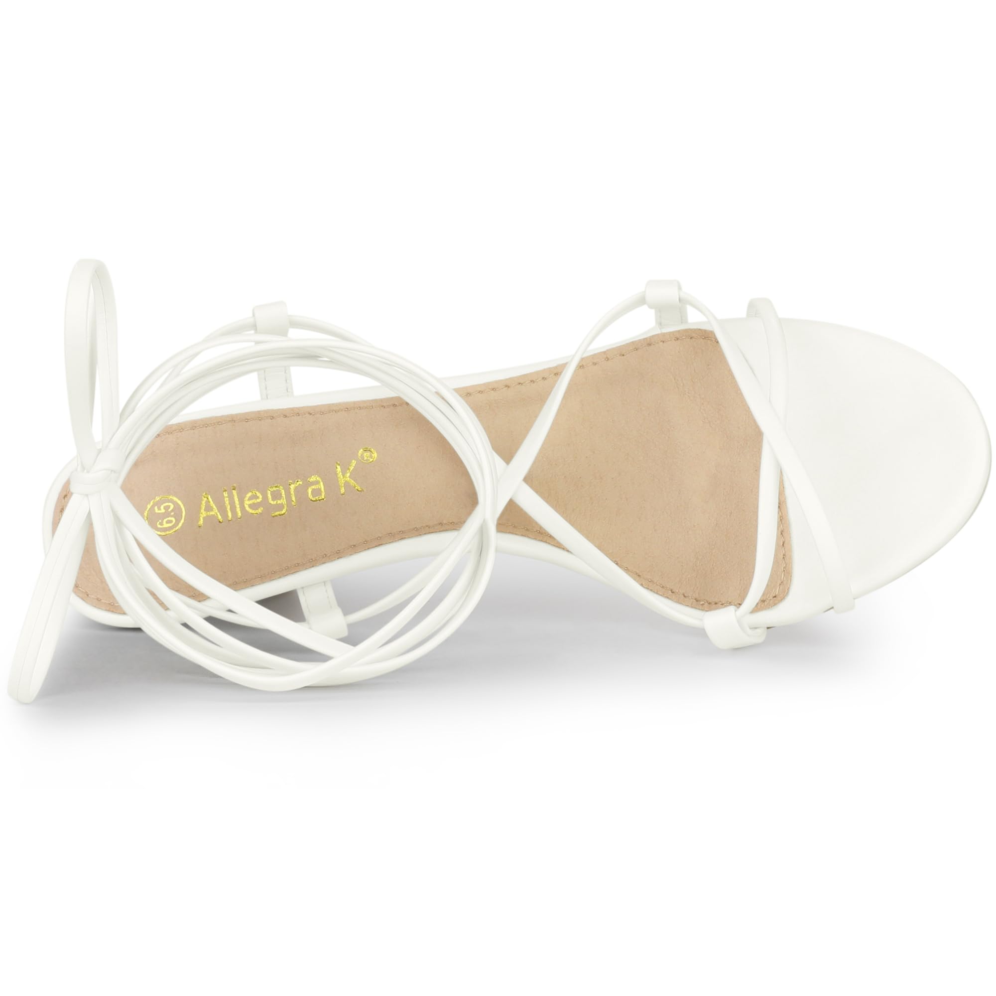 Allegra K Women's Strappy Lace Up Kitten Heels Sandals - Stylish Low Block Heel Dress Shoes for Wedding, Party & Office Wear