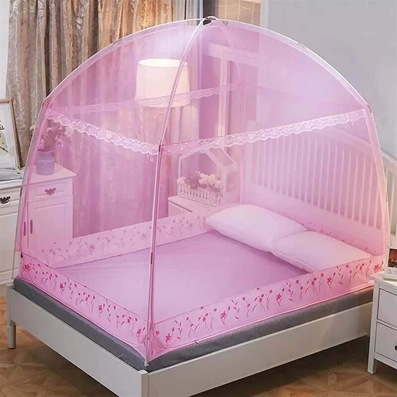 CHLDDHC Pop Up Mosquito Net Tent - Foldable Bed Canopy with Full Bottom for Kids & Adults - Perfect for Bedroom Decor, Camping, Travel & Outdoor Protection