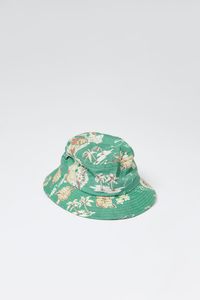 Lite Year Hawaiian Bucket Hat - Green Sun Protection Hat for Men & Women - Perfect for Beach, Vacation, and Outdoor Activities