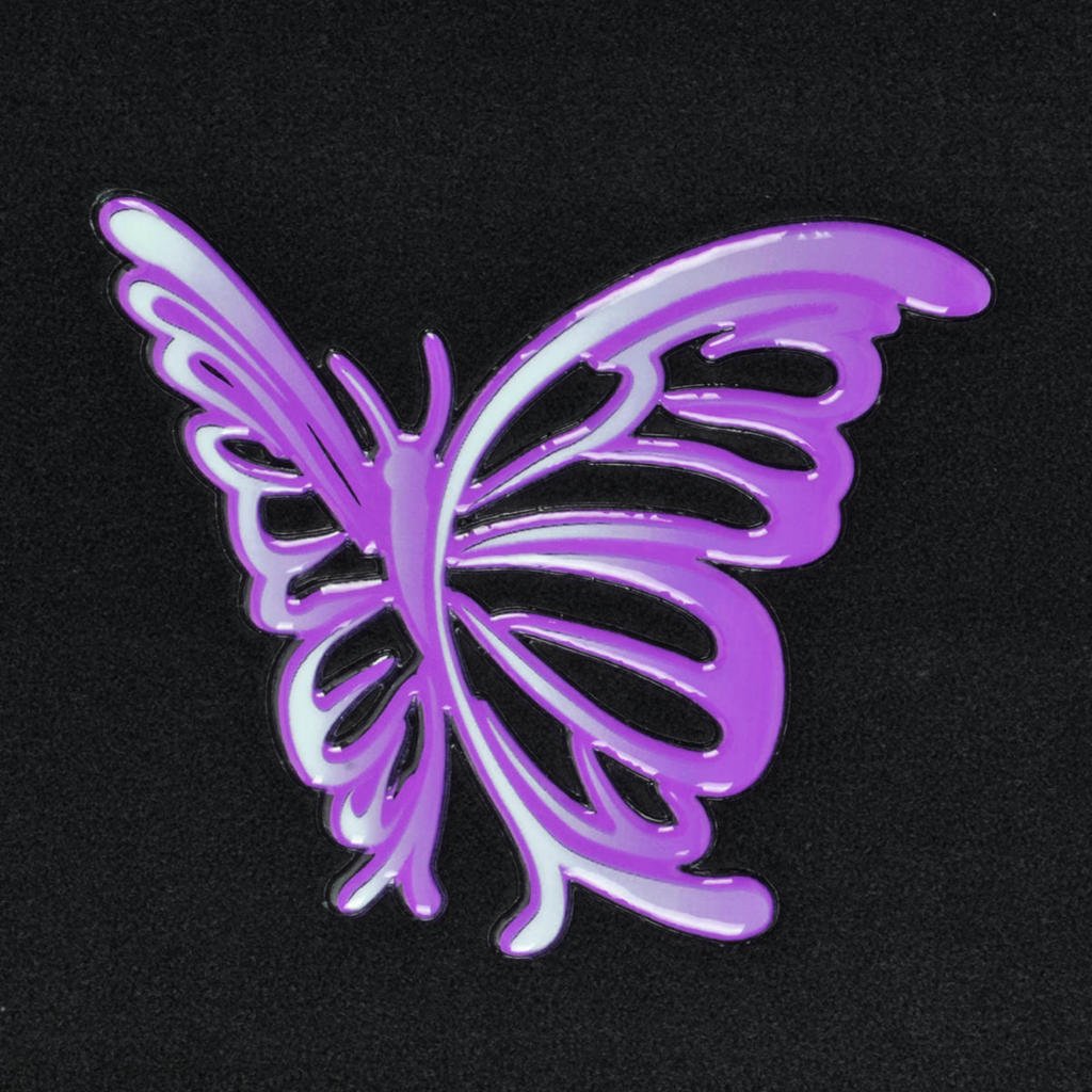 BDK Luxury Car Floor Mats & Steering Wheel Cover Combo Set - Purple & White Butterfly Design | Non-Slip Car Accessories for Sedan, SUV, Truck | Perfect for Gifts & Home Decor