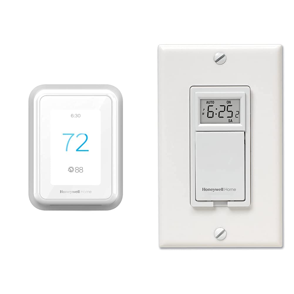 Honeywell Home RCHT9510WF T9 Wi-Fi Smart Thermostat with RPLS730B Programmable Light Switch - Energy Saving Smart Home Combo for HVAC & Lighting Control (Works with Alexa & Google Assistant) - Perfect for Home Automation & Remote Temperature Adjustment