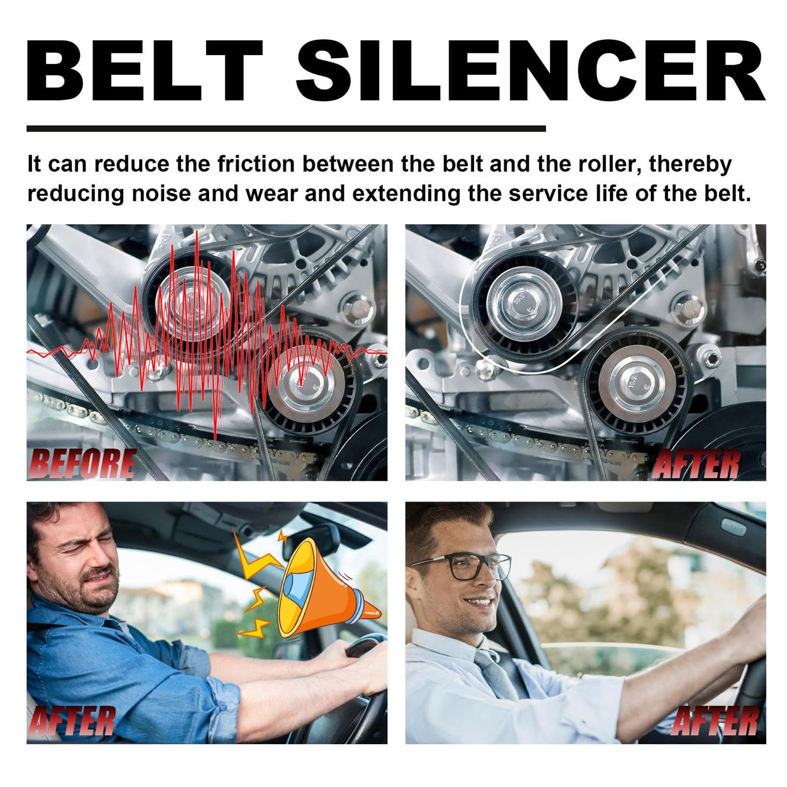Belt Dressing Spray for Cars - 100ml Automotive Belt Noise Eliminator & Lubricant | Engine Belt Silencer Spray | Stops Squeaking & Protects Belts | Perfect for Routine Vehicle Maintenance & Noise Reduction