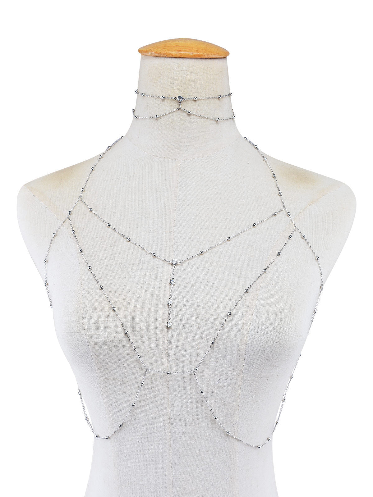 Sparkling Rhinestone Tassel Body Chain Jewelry - Gold & Silver Belly Dance Accessories for Women | Perfect for Beach Parties, Weddings & Festival Outfits