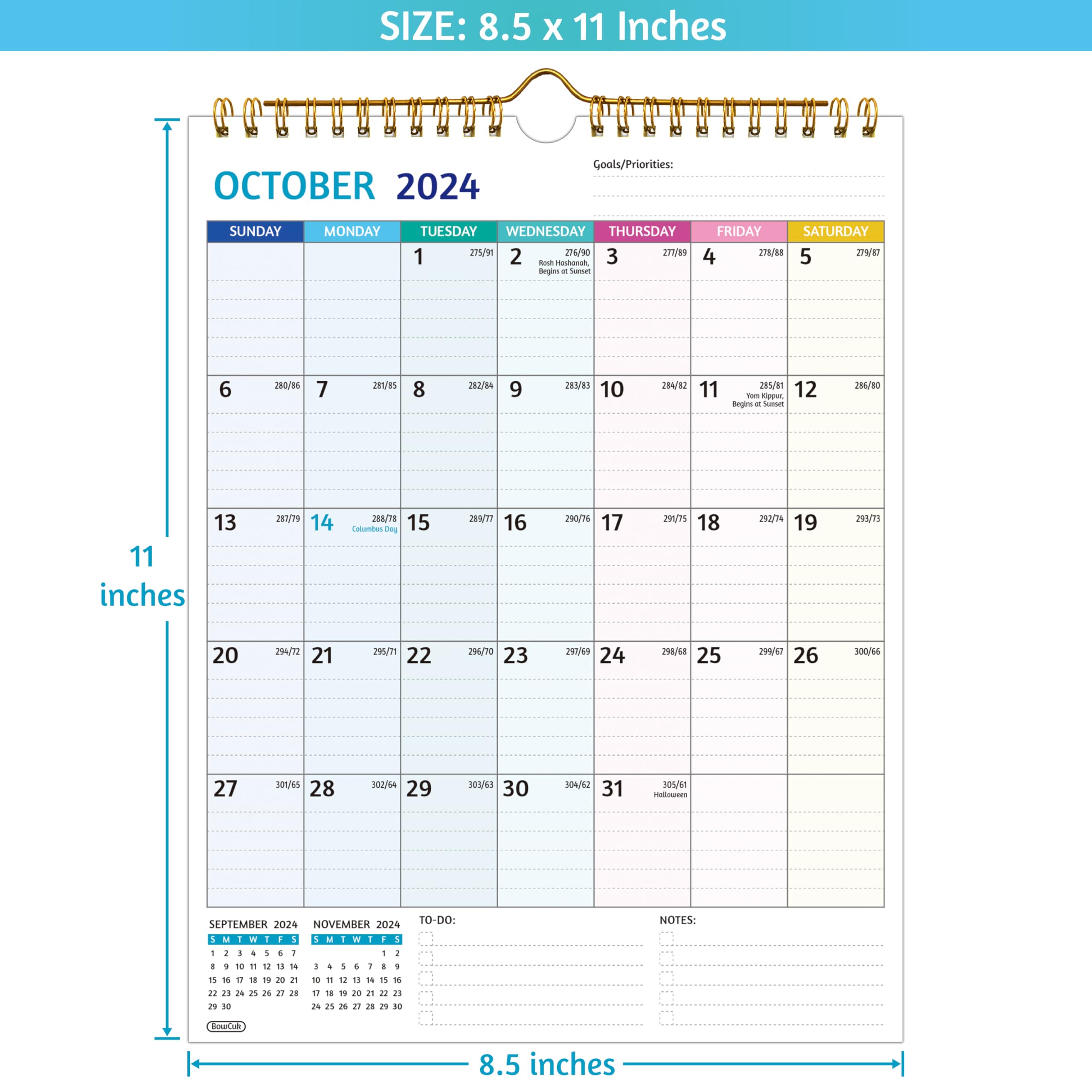2025-2026 Wall Calendar with Monthly Pages (Dec 2024 - Jun 2026) | 8.5
