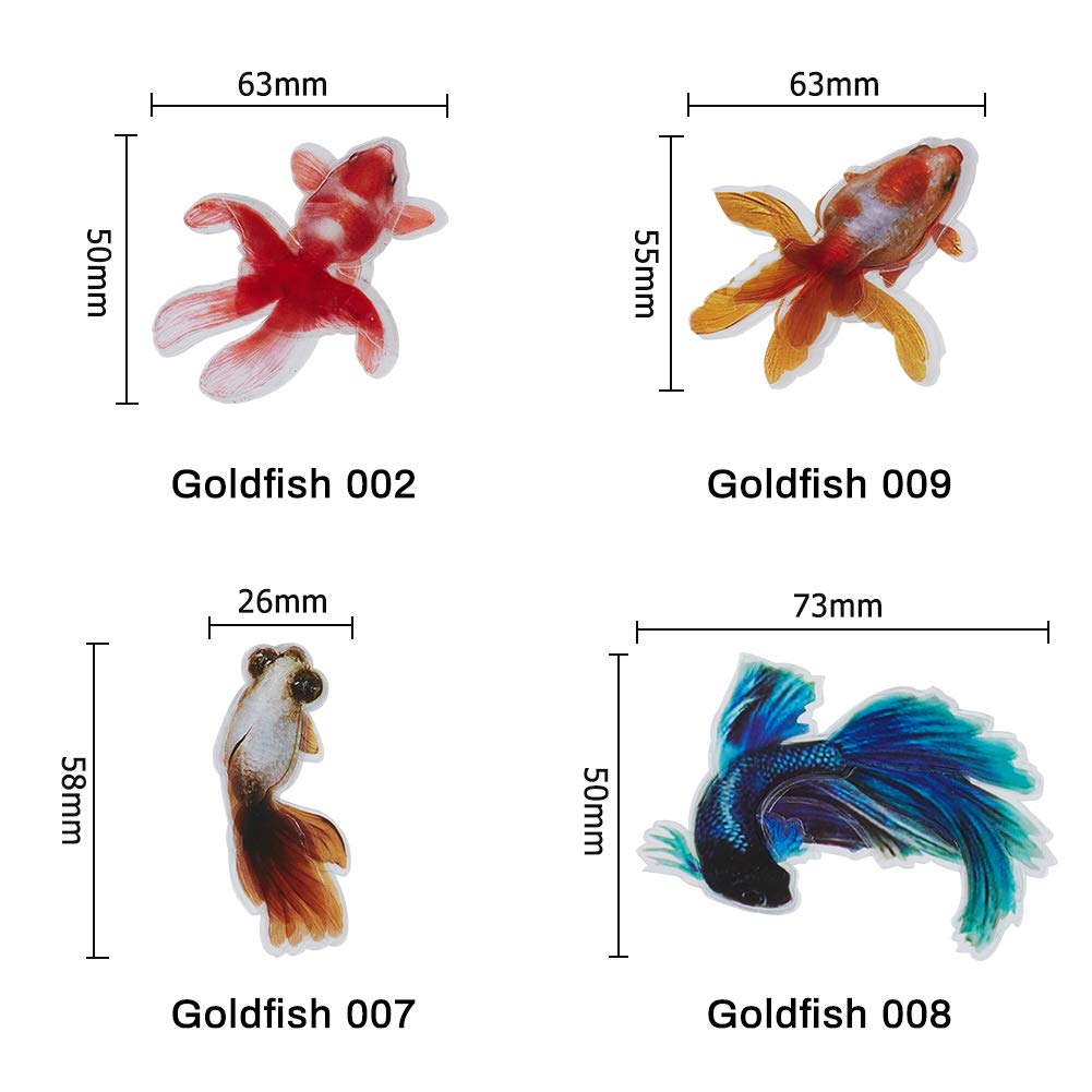 OLYCRAFT 18 Sheets 3D Goldfish Film Stickers - Koi Pond Painting Decals, Goldfish Resin Stickers for DIY Crafts, Epoxy Resin Filling Material - Perfect for Scrapbooking, Jewelry Making & Home Decor