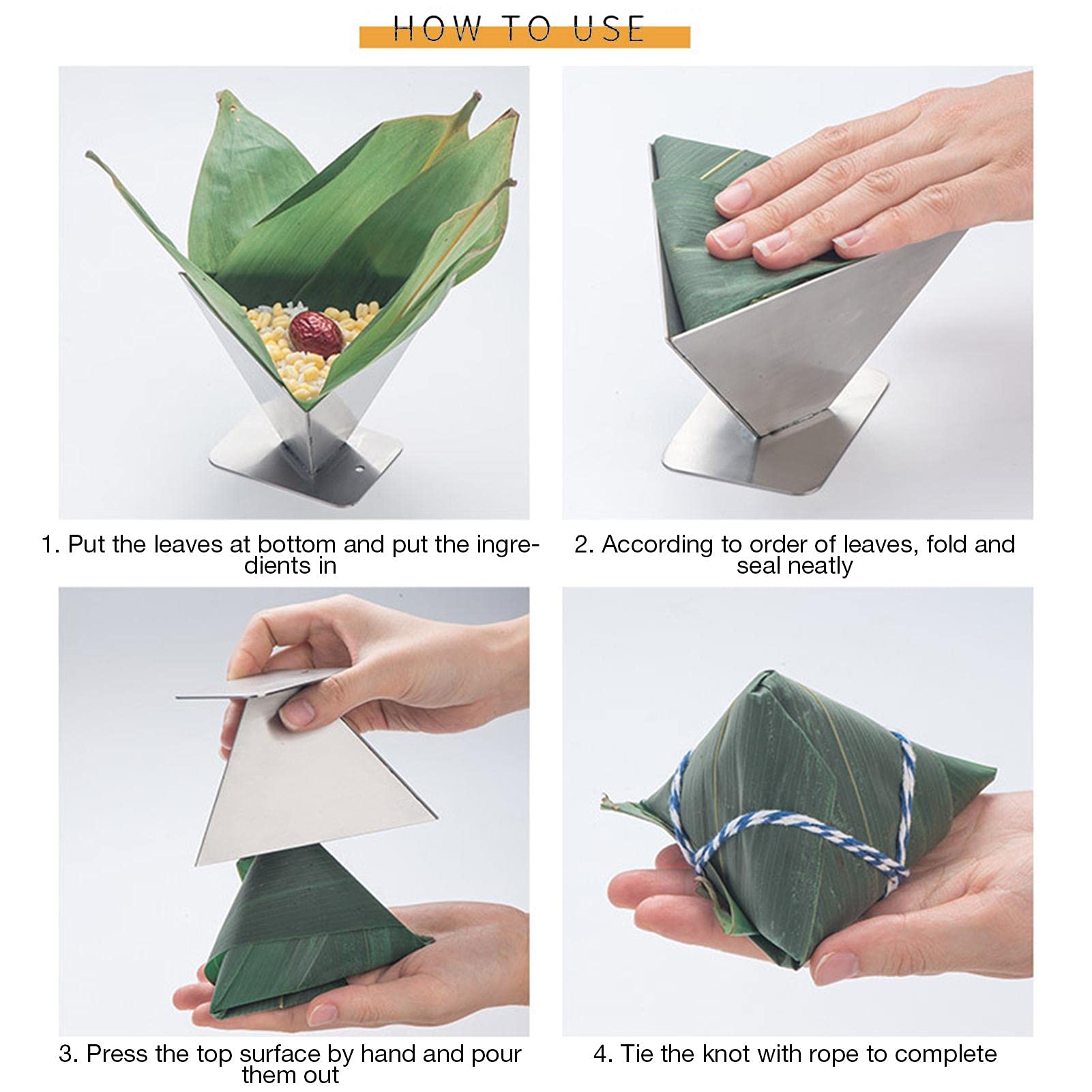 Premium Stainless Steel Zongzi Molds for DIY - Triangle, Square & Rectangle Rice Dumpling Makers | Perfect for Dragon Boat Festival, Asian Cooking & Kitchen Accessories | Durable & Easy-to-Use for Homemade Sticky Rice Treats