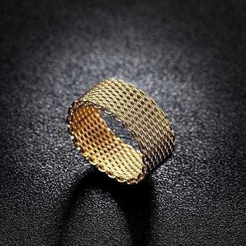 18K Gold Plated, Rose Gold & 925 Silver Mesh Rings for Women - Elegant Stackable Rings for Everyday Wear, Gift Giving & Special Occasions