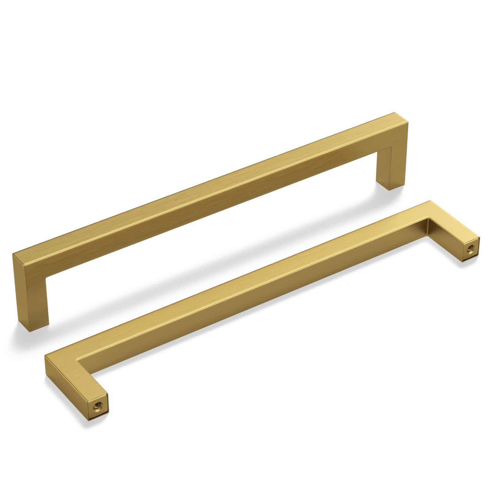30 Pack 8 Inch Gold Drawer Pulls - Solid Brass Cabinet Handles for Kitchen & Bathroom - Brushed Gold Cabinet Hardware for Drawers, Cabinets & Furniture - Perfect for Home Renovation & DIY Projects