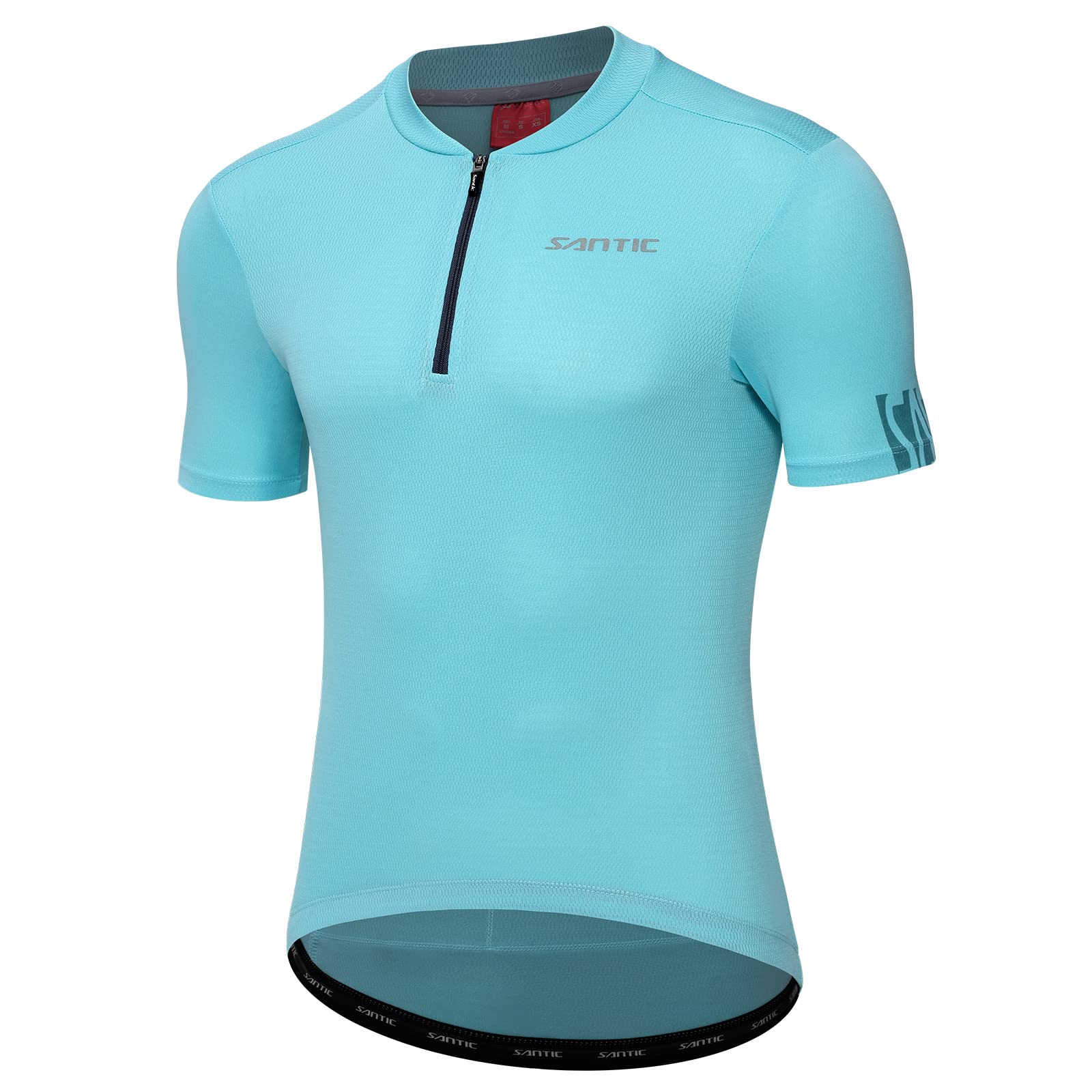 Santic Men's Cycling Jersey - Short Sleeve Breathable Bike Shirt with 3 Pockets for Quick Drying | Perfect for Road Biking, Mountain Cycling & Outdoor Sports