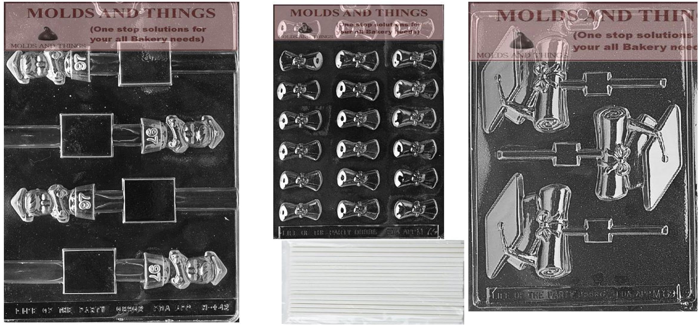 Graduation Candy Molds for Boys - Diploma & Cap for Chocolate & Soap Making