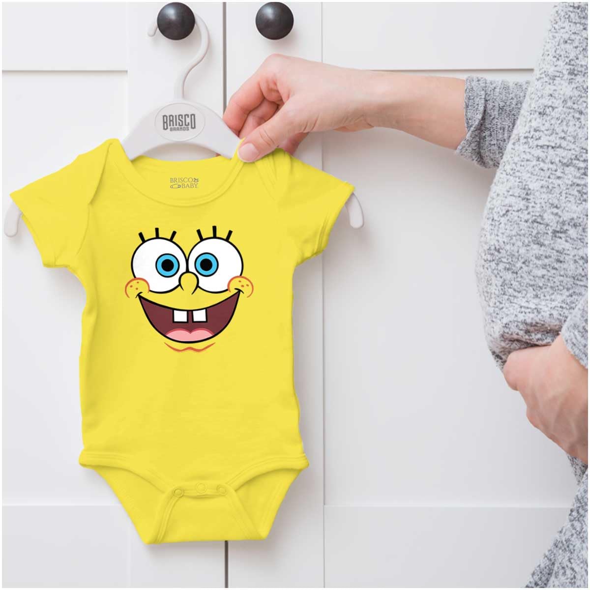 Nickelodeon SpongeBob SquarePants Happy Face Baby Romper - Cute Cartoon Bodysuit for Boys & Girls (0-24 Months) - Perfect for Playtime, Birthday Gifts & Photo Shoots