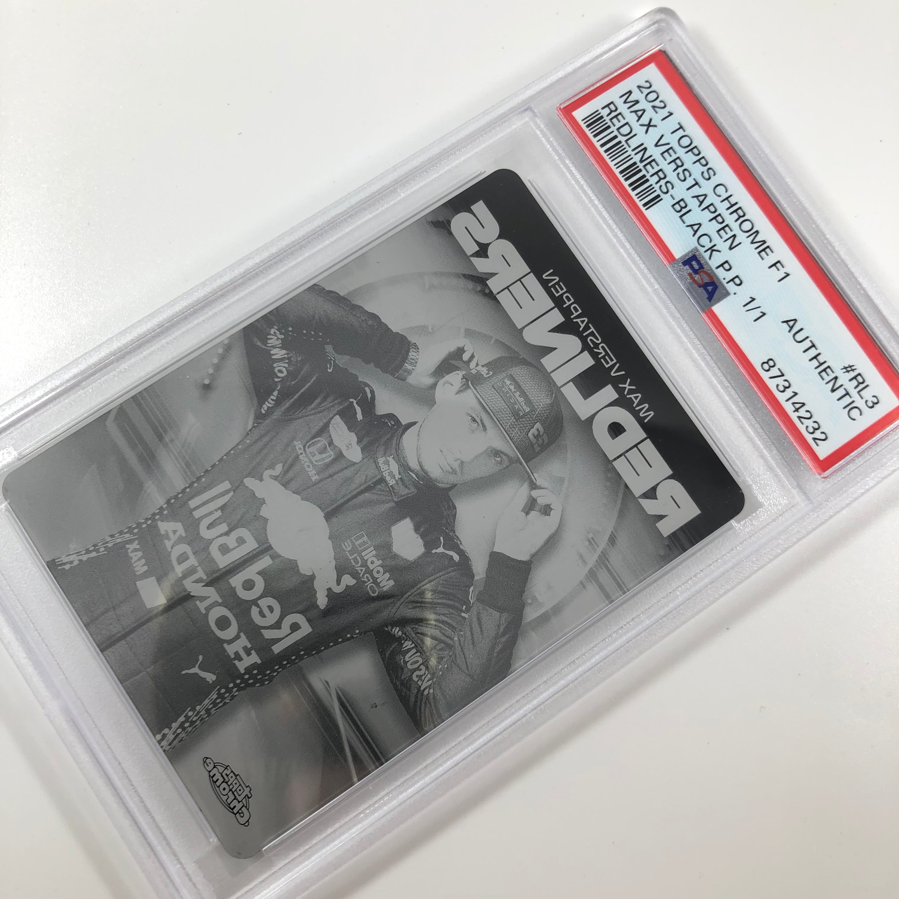 Authentic Max Verstappen #RL3 Black Printing Plate - Redliners Collectible - Perfect for Racing Fans, Home Decor & Memorabilia Displays
