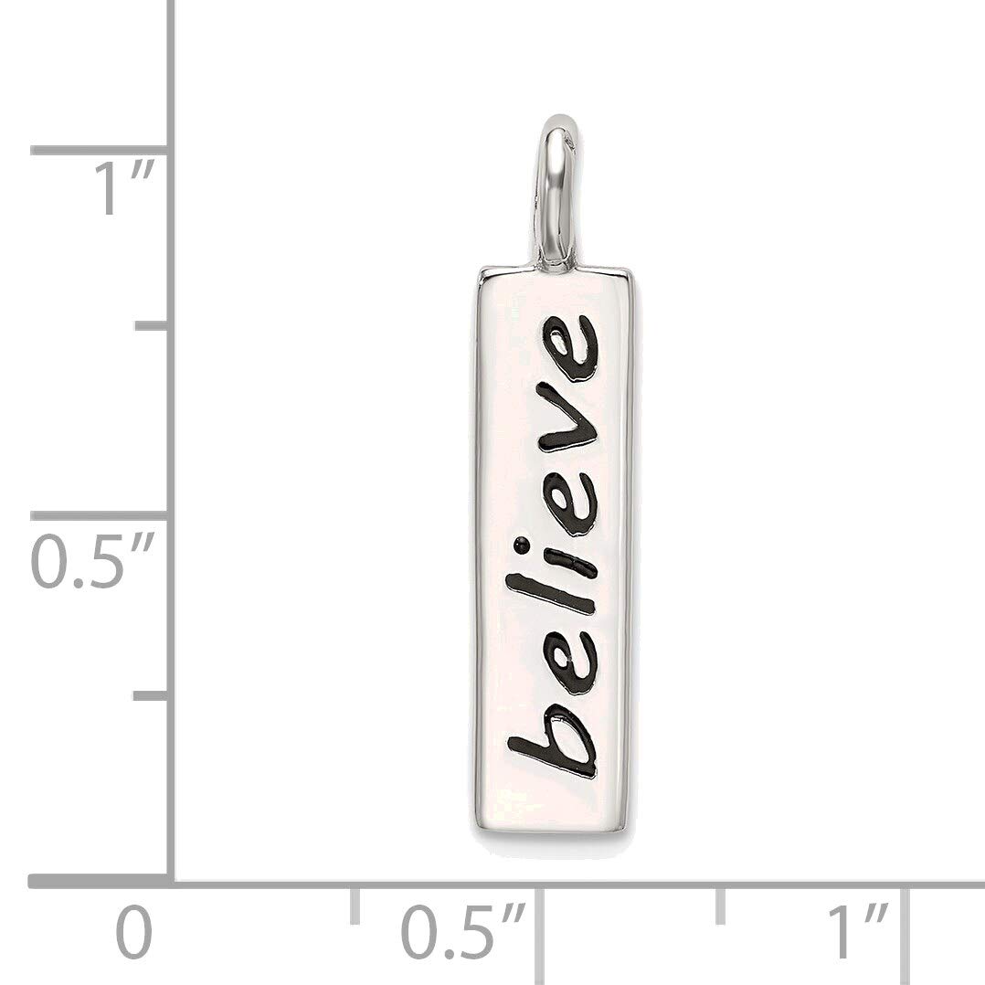Sterling Silver Enamel Believe Pendant - Elegant Jewelry for Gifts & Daily Wear