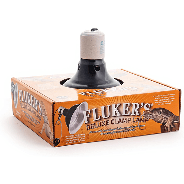 Fluker's Deluxe Clamp Lamp - Adjustable Reptile Heat Lamp with Ceramic Socket for Terrariums, Tanks & Pet Enclosures - Perfect for Bearded Dragons, Snakes & Lizards