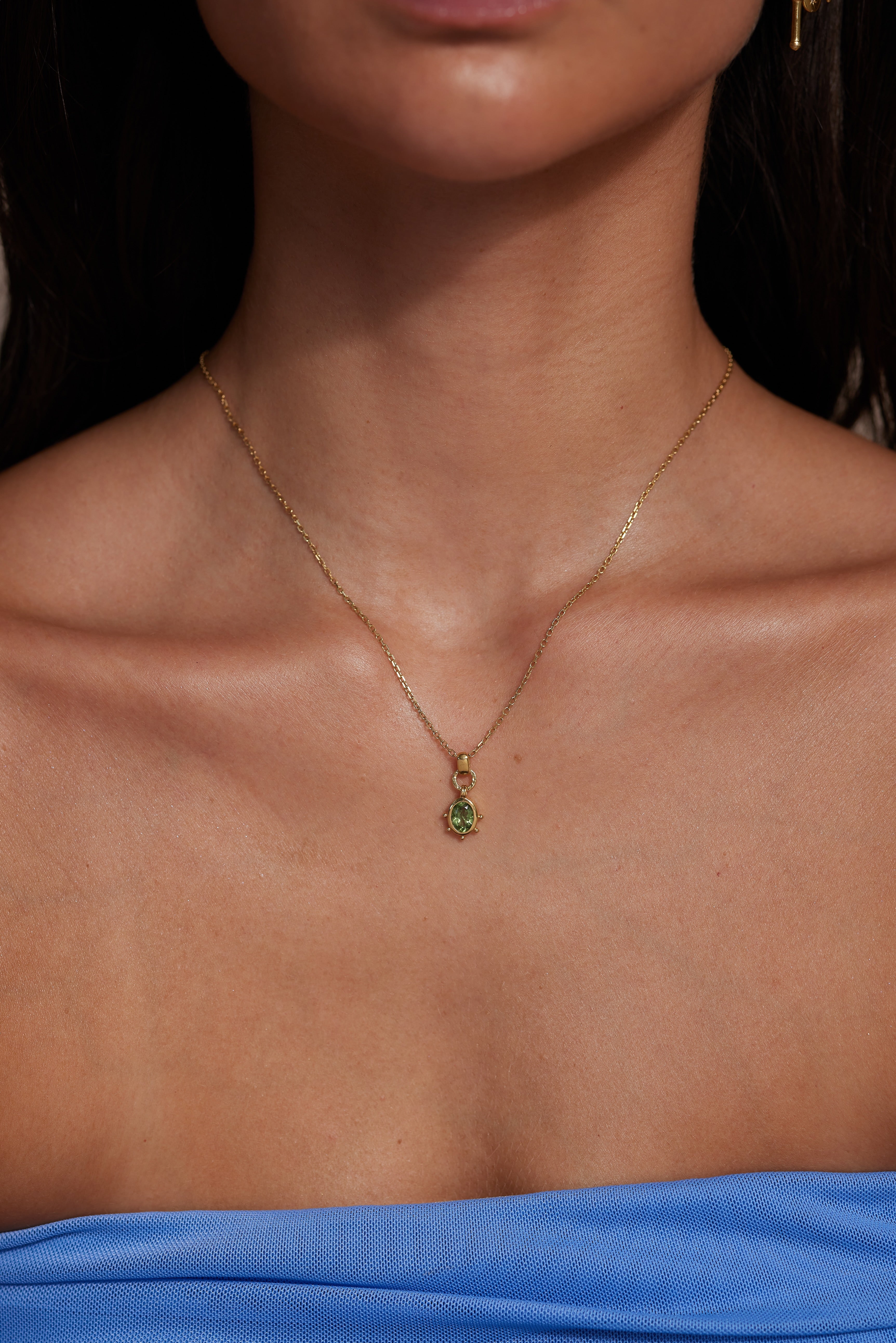 Genuine Apatite Gold Necklace for Women - Elegant 14K Gold Plated Pendant Jewelry Gift for Birthday, Anniversary & Valentine's Day - Perfect for Everyday Wear & Special Occasions