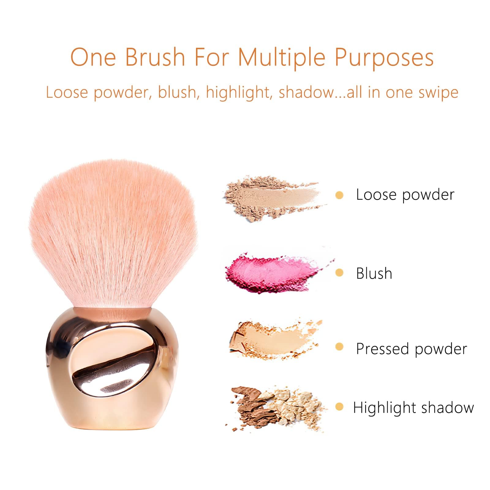 Premium KIRA Round Head Nail Dust Brush - Professional Nail Art Powder Remover & Cleaner for Acrylic, UV Gel, and Dip Powder Nails (Rose Gold) | Perfect for Salon, Home Manicures & Nail Art Enthusiasts