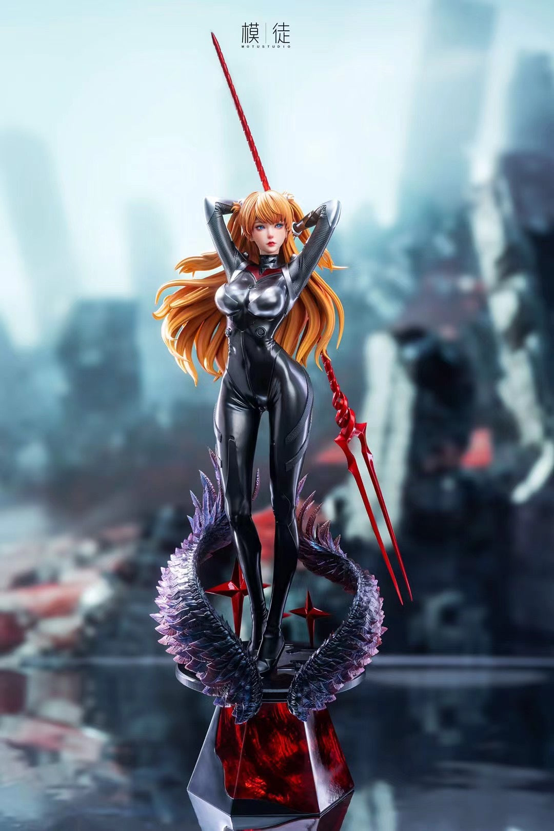 MOTU Studio Asuka Langley Soryu Figure - Neon Genesis Evangelion Anime Collectible for Display & Gifts - Perfect for Anime Fans, Home Decor, and Office Display