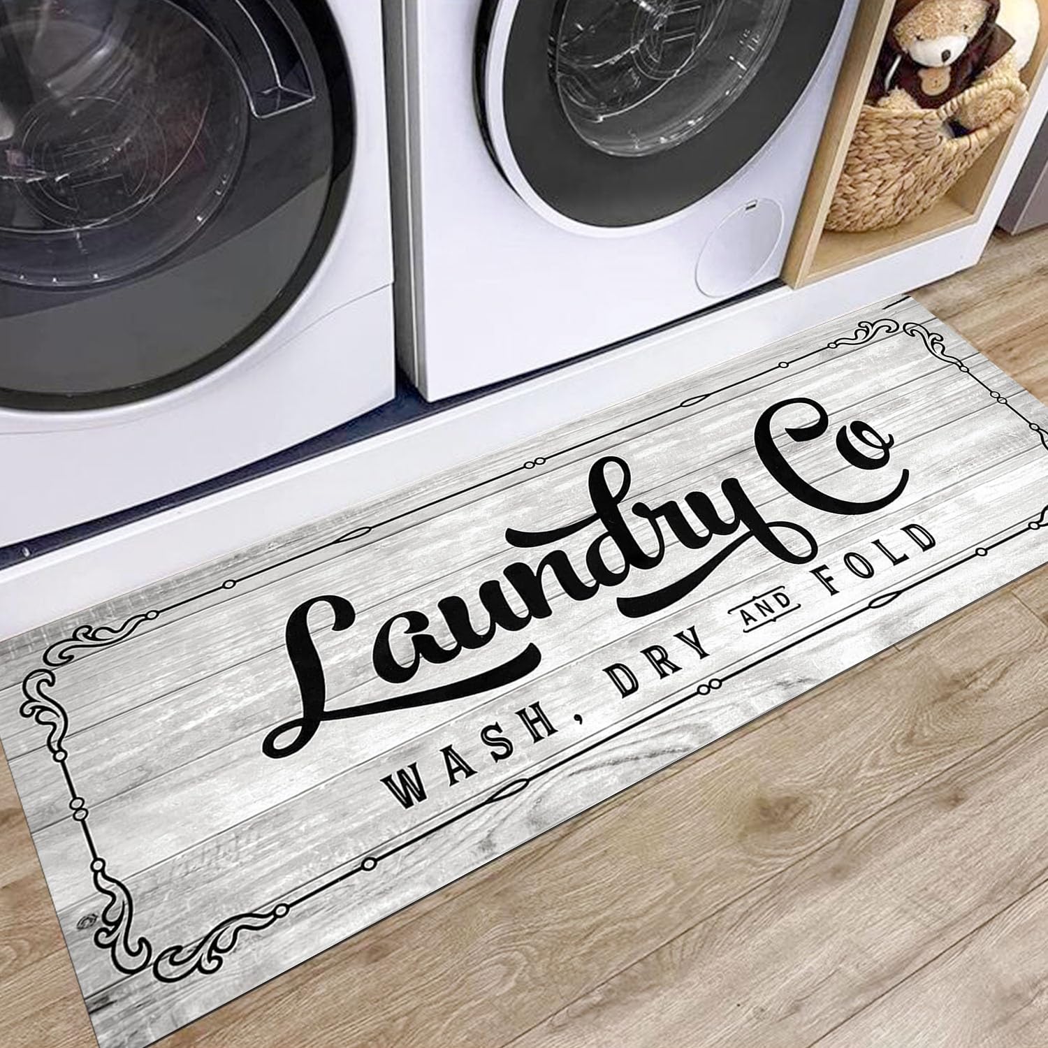 KOZYFLY Non-Slip Washable Laundry Room Rug Runner 20