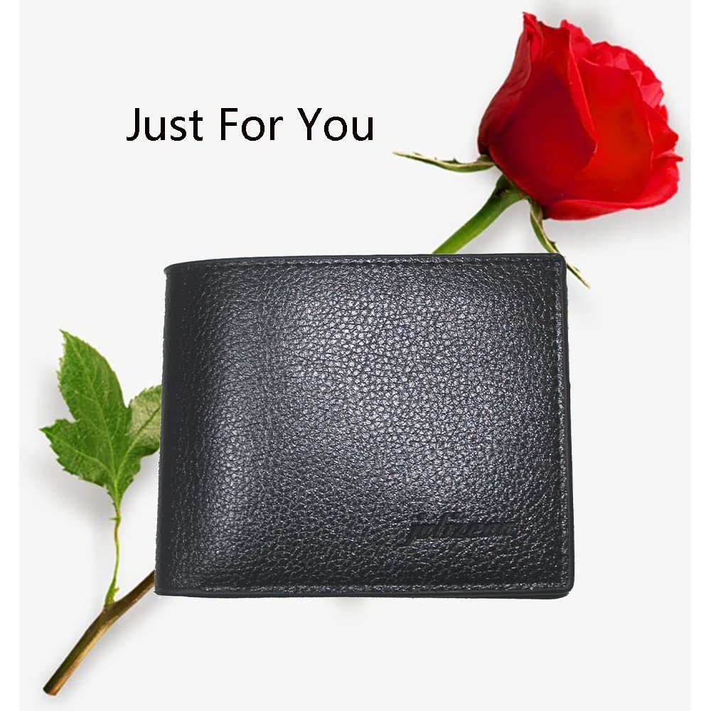 Slim Minimalist Wallet for Men with Money Clip & Zipper - RFID Blocking Bifold PU Leather Wallet with Credit Card Slots & Coin Purse - Perfect for Everyday Carry, Travel & Business (Black)