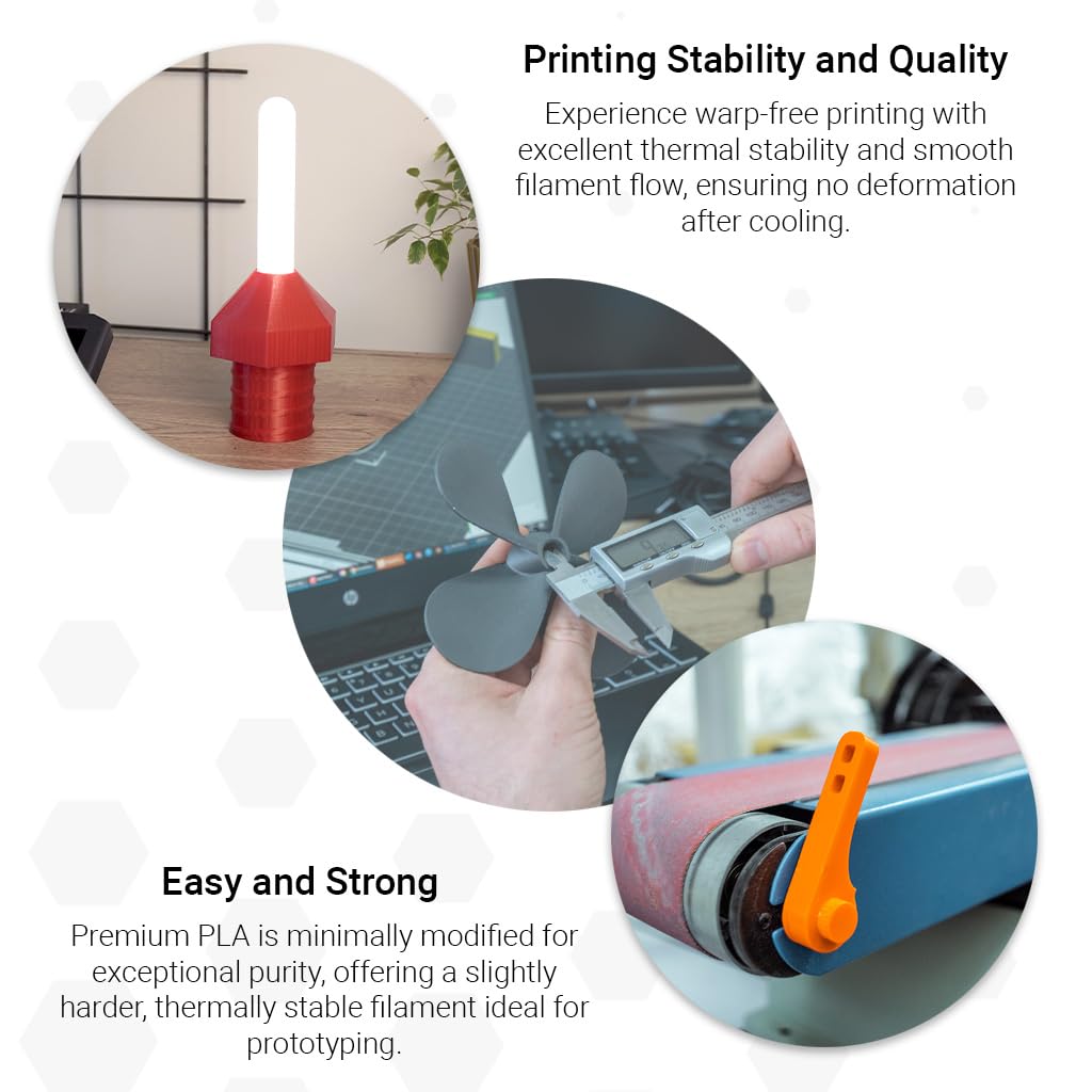 Premium PLA 3D Printer Filament 1.75mm - Strong Black 5.07lb (2300g) for 3D Printing, DIY Projects & Prototyping - High-Quality PLA Filament for Smooth Printing