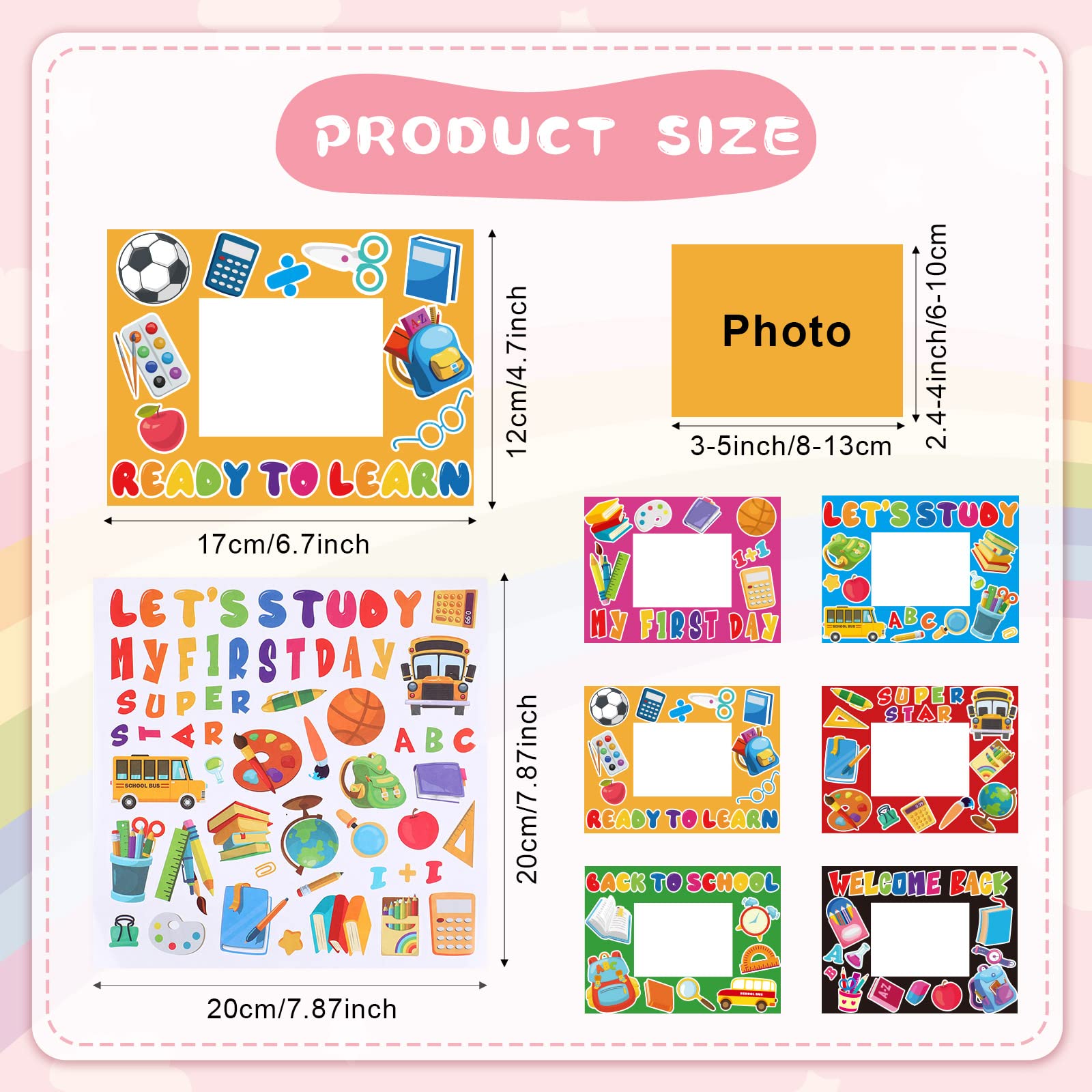 24 Pcs DIY Welcome Back to School Picture Frame Craft Kit - Kindergarten Preschool Classroom Activities, Arts & Crafts for Kids, Party Decorations, First Day Photo Keepsake, Teacher Gifts, Student Projects