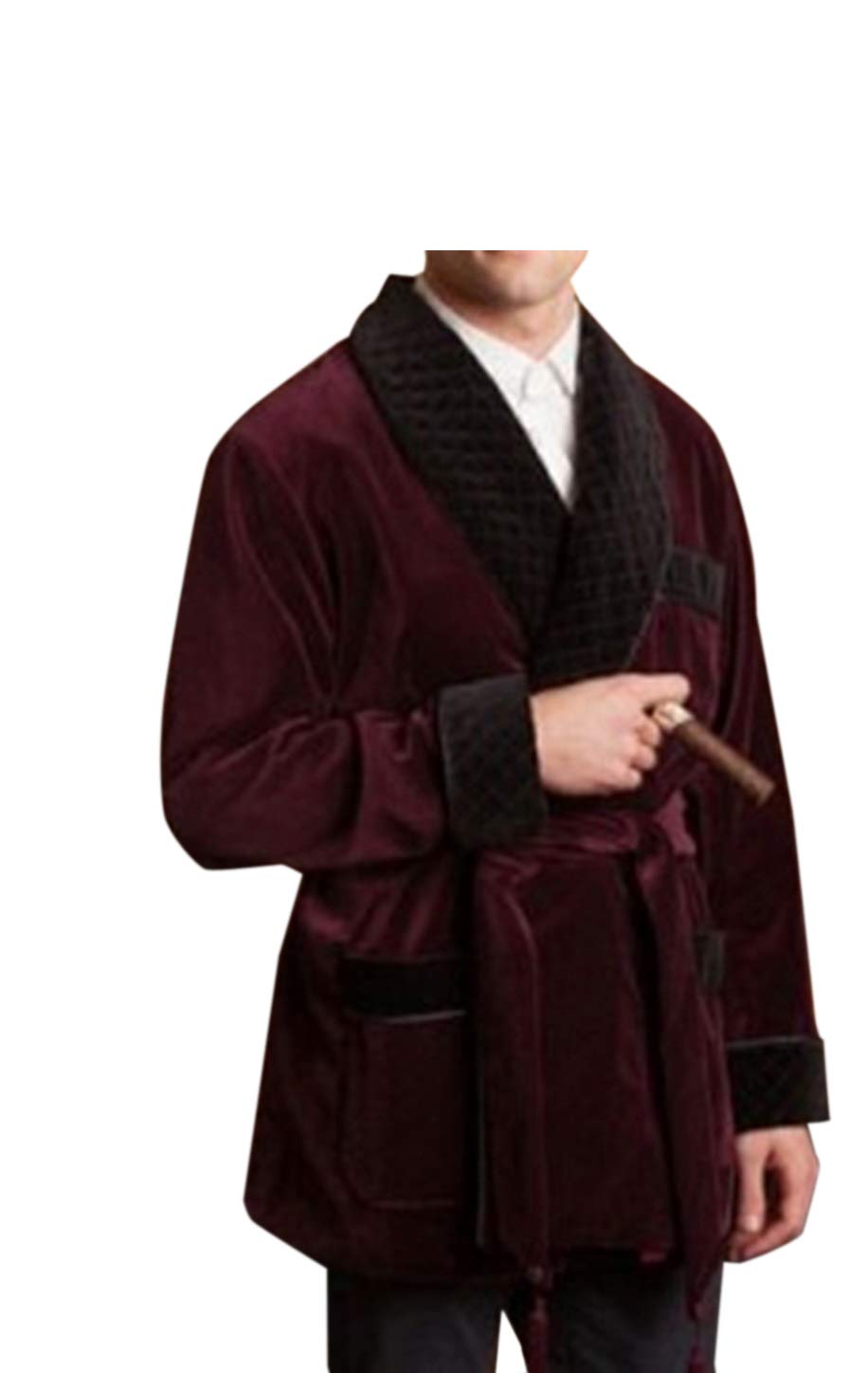 Men's Burgundy Velvet Quilted Smoking Jacket - Elegant Dinner Blazer for Hosting Parties & Formal Events | Perfect for Weddings, Cocktail Parties & Evening Gatherings