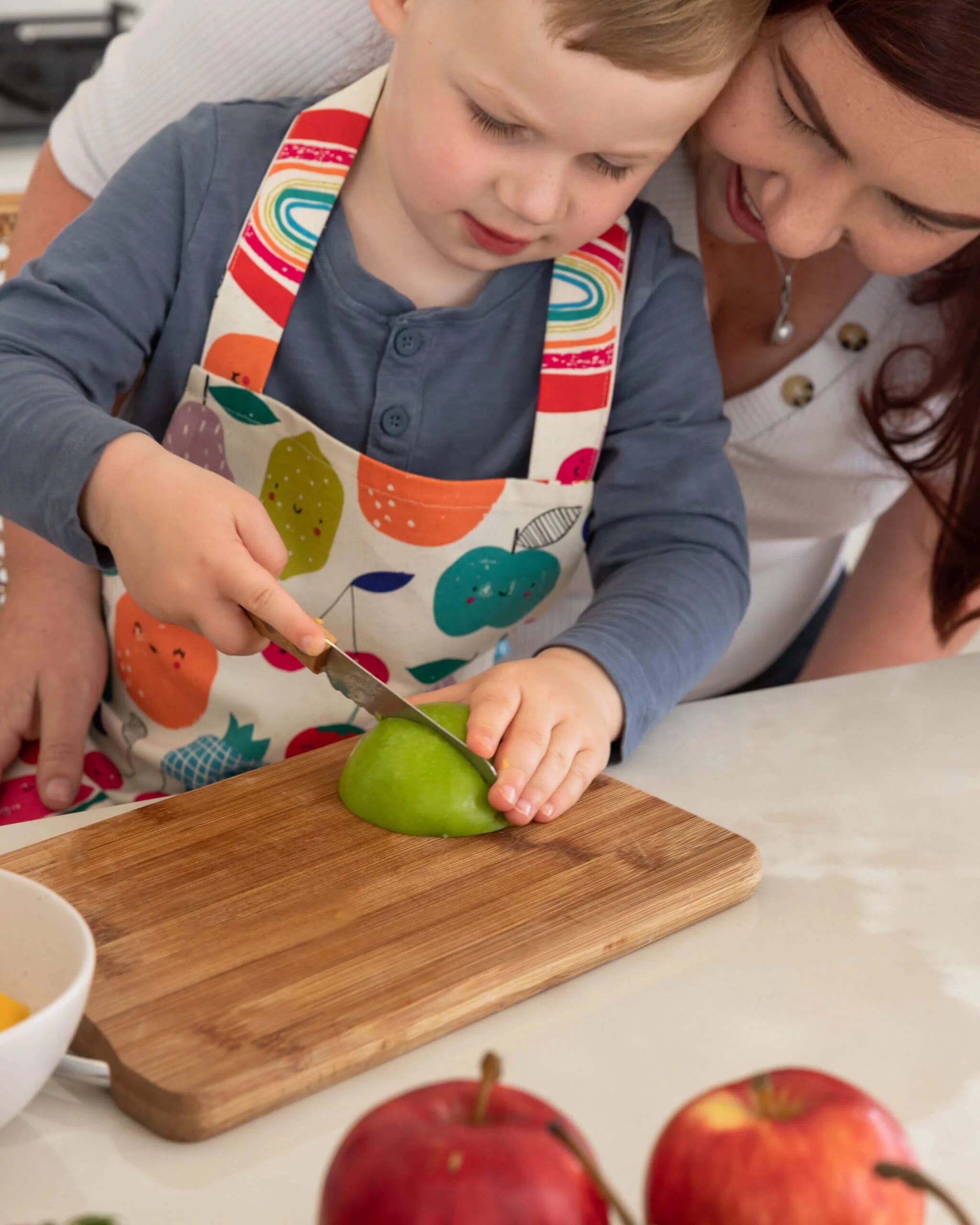 Kiddikutter Child Safe Knife with Wooden Handle - Safe First Knife for Kids Learning to Cook - Perfect for Cutting Fruits, Vegetables & Baking Activities