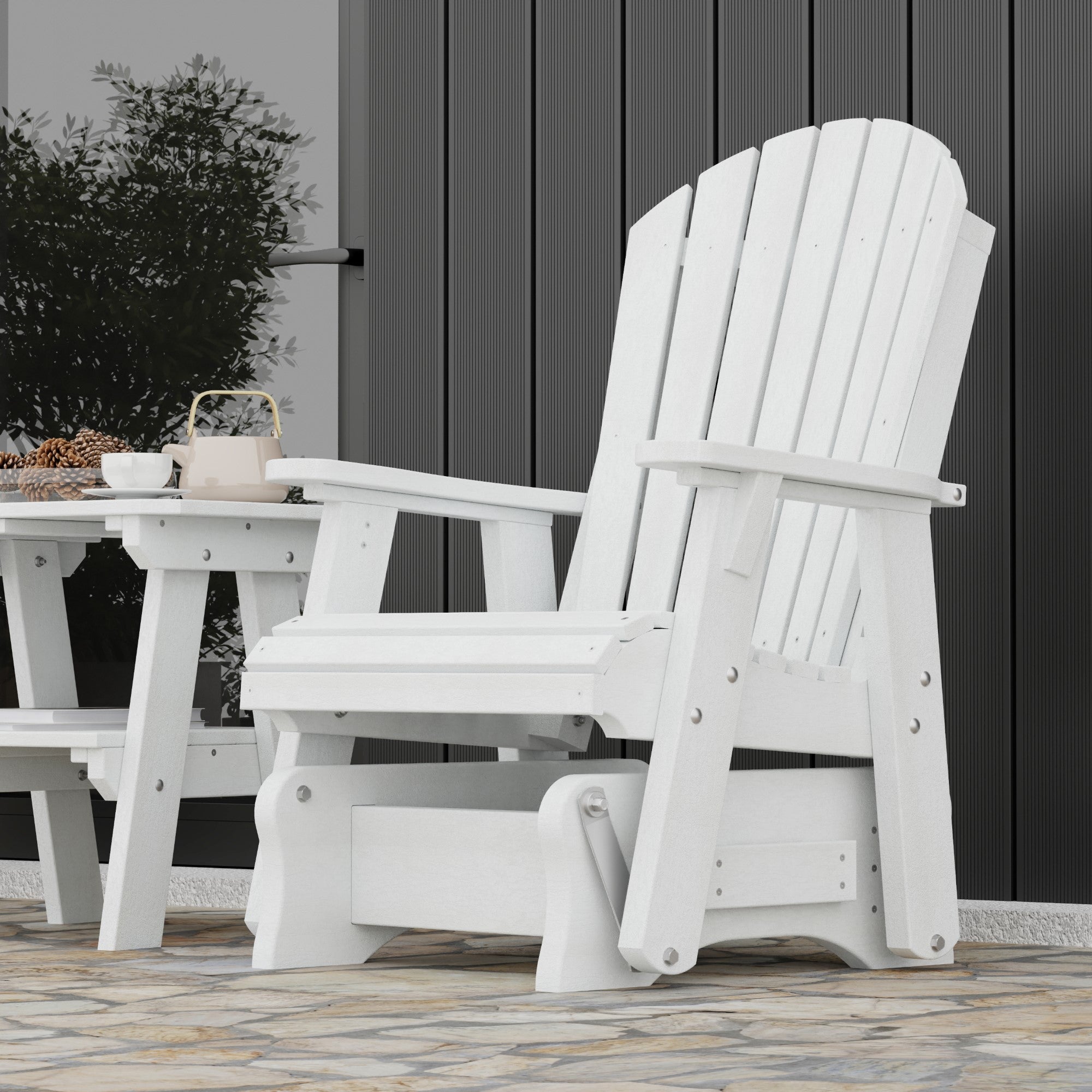 Heritage Single Glider Rocking Chair - Classic Wooden Nursery Glider for Baby Room, Breastfeeding & Relaxation - Perfect for Nurseries, Bedrooms & Living Rooms