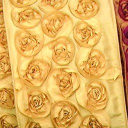 Gold Bunch of Roses Wired Craft Ribbon - 4 Inch x 10 Yards Decorative Ribbon for Gift Wrapping, Floral Arrangements, Wedding Decorations & DIY Crafts
