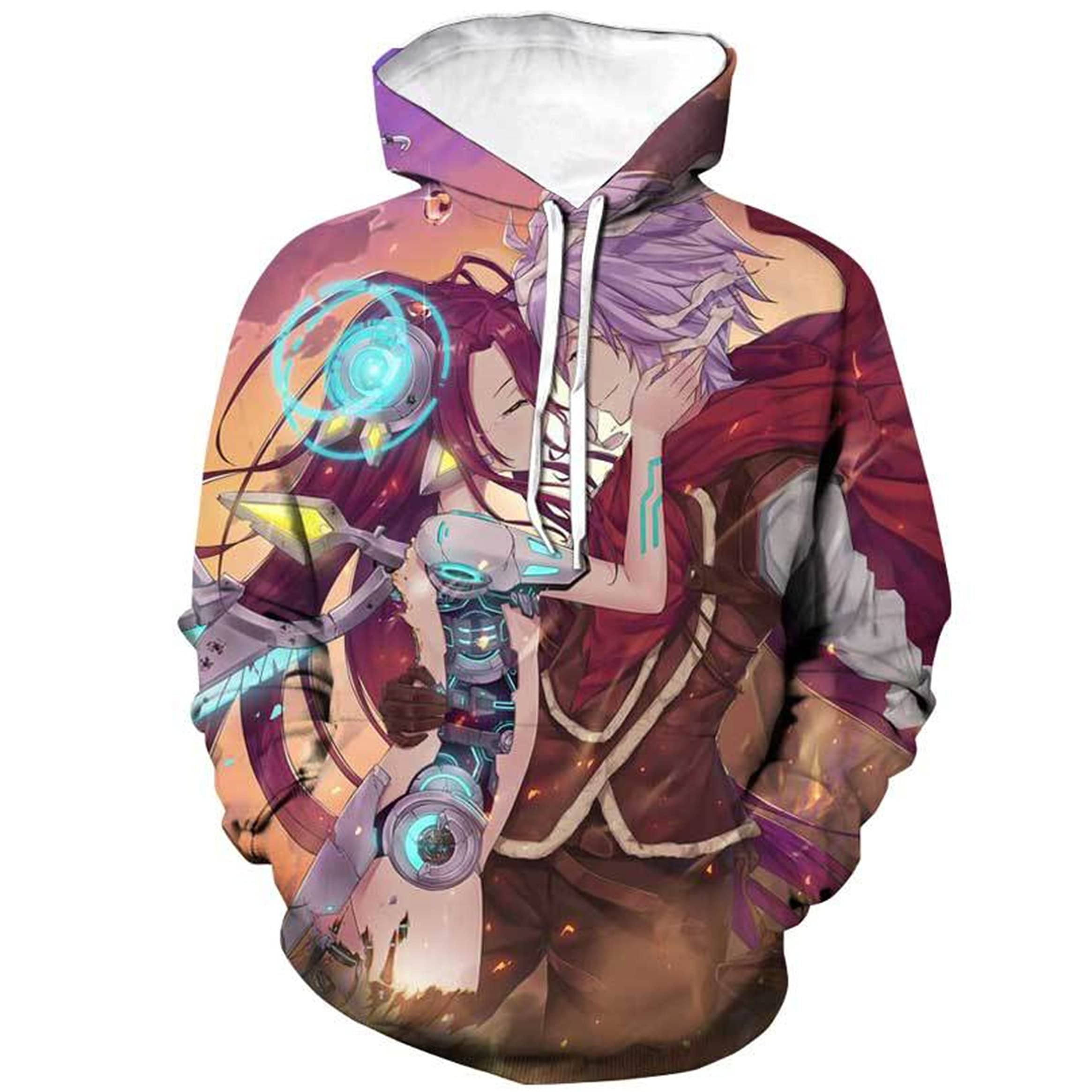**ISaikoy Anime No Game No Life Hoodie - Unisex Pullover Sweatshirt for Cosplay, Casual Wear & Gaming Enthusiasts**