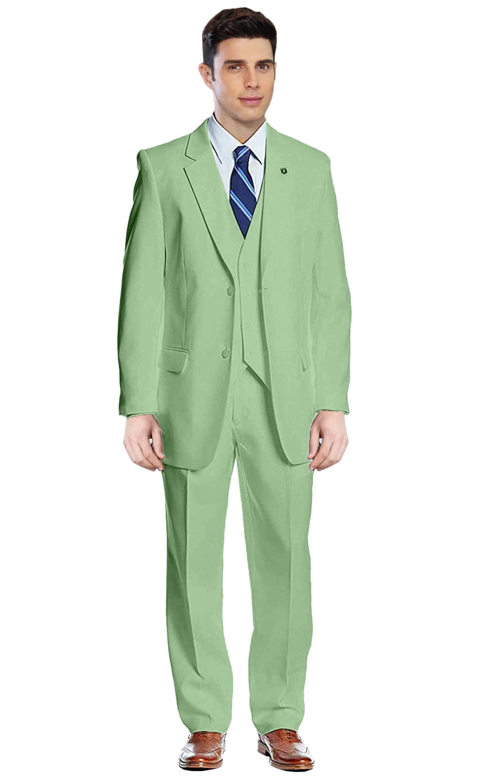 GATMSTZ Men's 3-Piece Wedding Suit with Notch Lapel - Big & Tall Tuxedo Vest & Pants Set for Formal Events, Prom, and Special Occasions