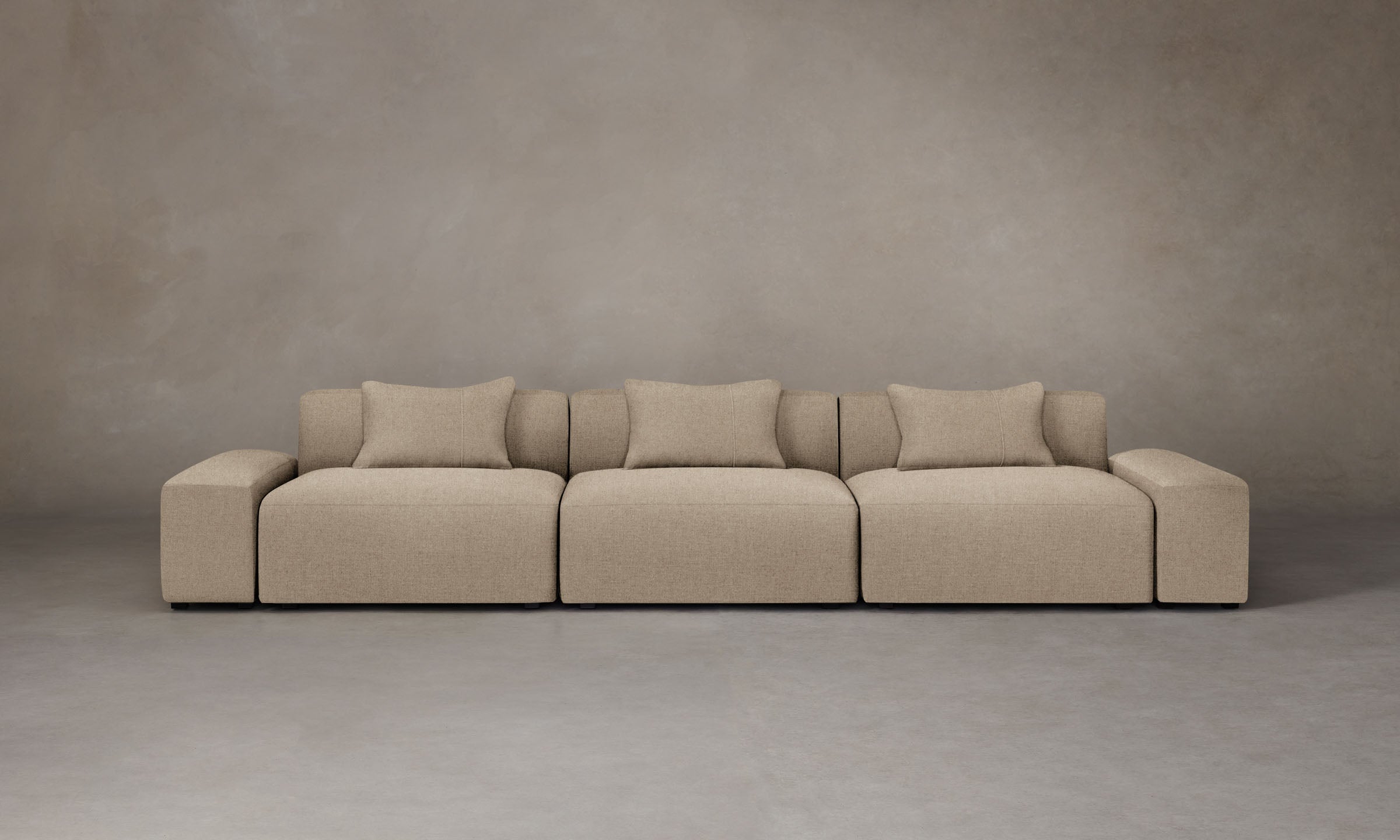 The Breuer Modular Sofa - Italian Brushed Wool Fox Fabric - Modern Sectional Couch for Living Room, Lounge & Office Spaces