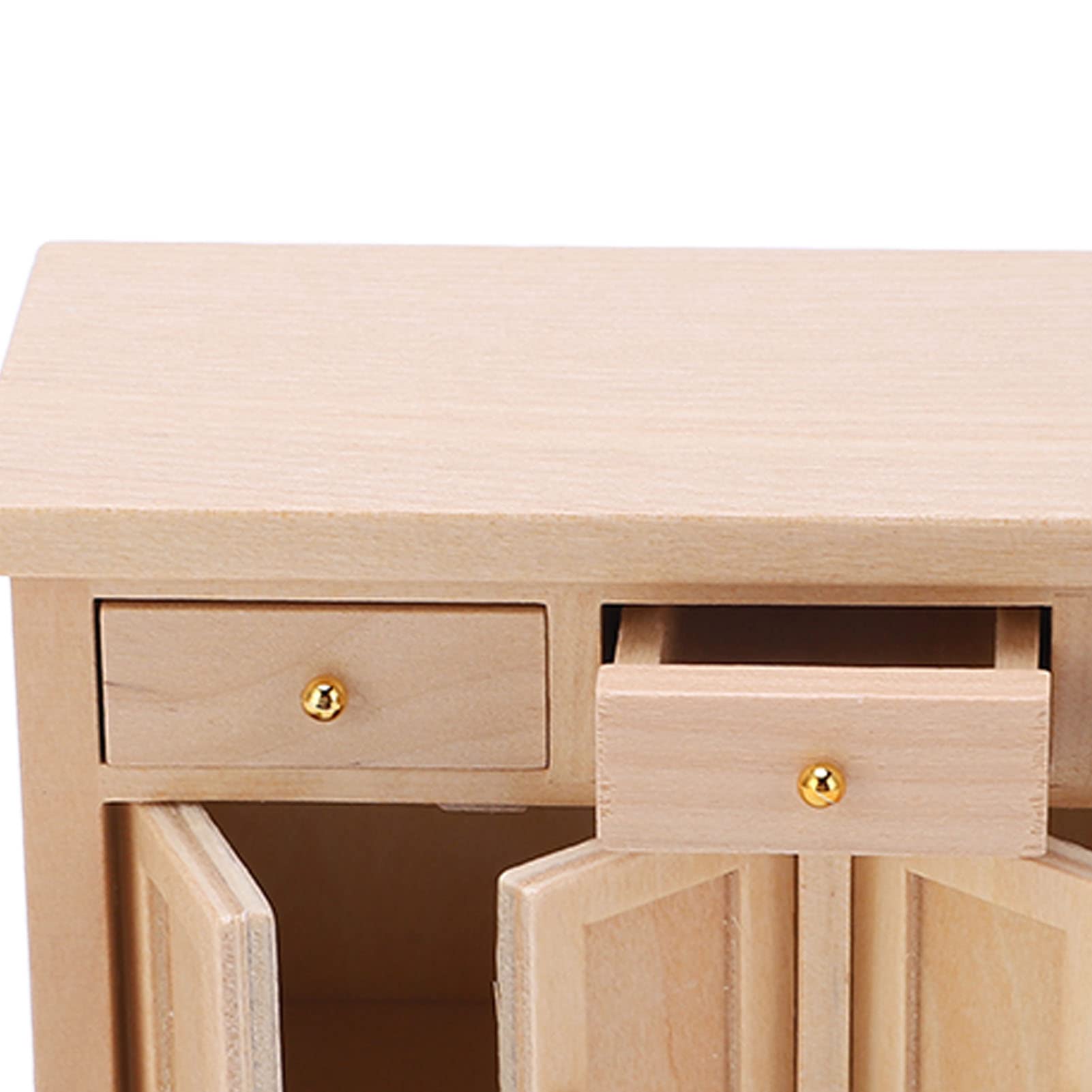 1:12 Scale Miniature Dollhouse Cabinet - Birch Wood Storage Cabinet for Living Room, Bedroom & Kitchen - Perfect for Dollhouse Accessories, DIY Projects & Collectors