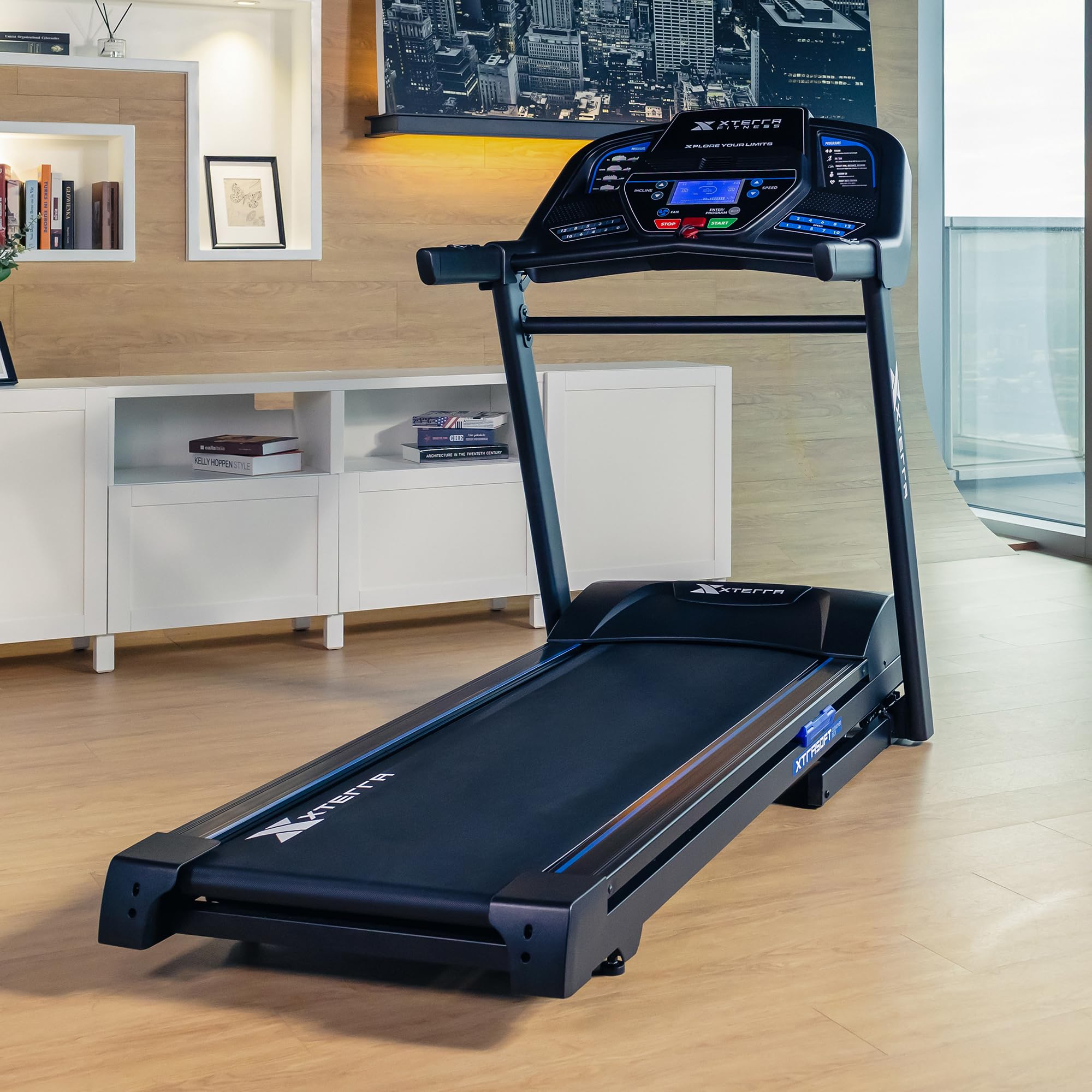 XTERRA Fitness Sport Series Premium Folding Smart Treadmill with Handlebar Speed & Incline Controls - Large XTRASoft Cushioned Running Deck - FTMS Bluetooth & XTERRA+ App Compatible - Perfect for Home Gym, Cardio Workouts & Indoor Running Training