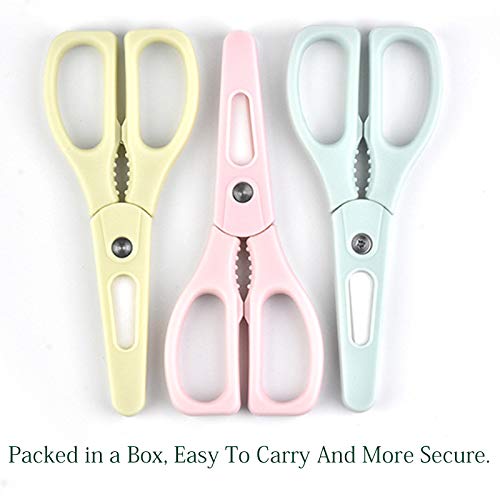 Ceramic Baby Food Scissors with Protective Cover - Safe, Portable Kitchen Shears for Cutting Fruits, Vegetables & Soft Foods - Ideal for Travel, Baby Meals & Everyday Kitchen Use