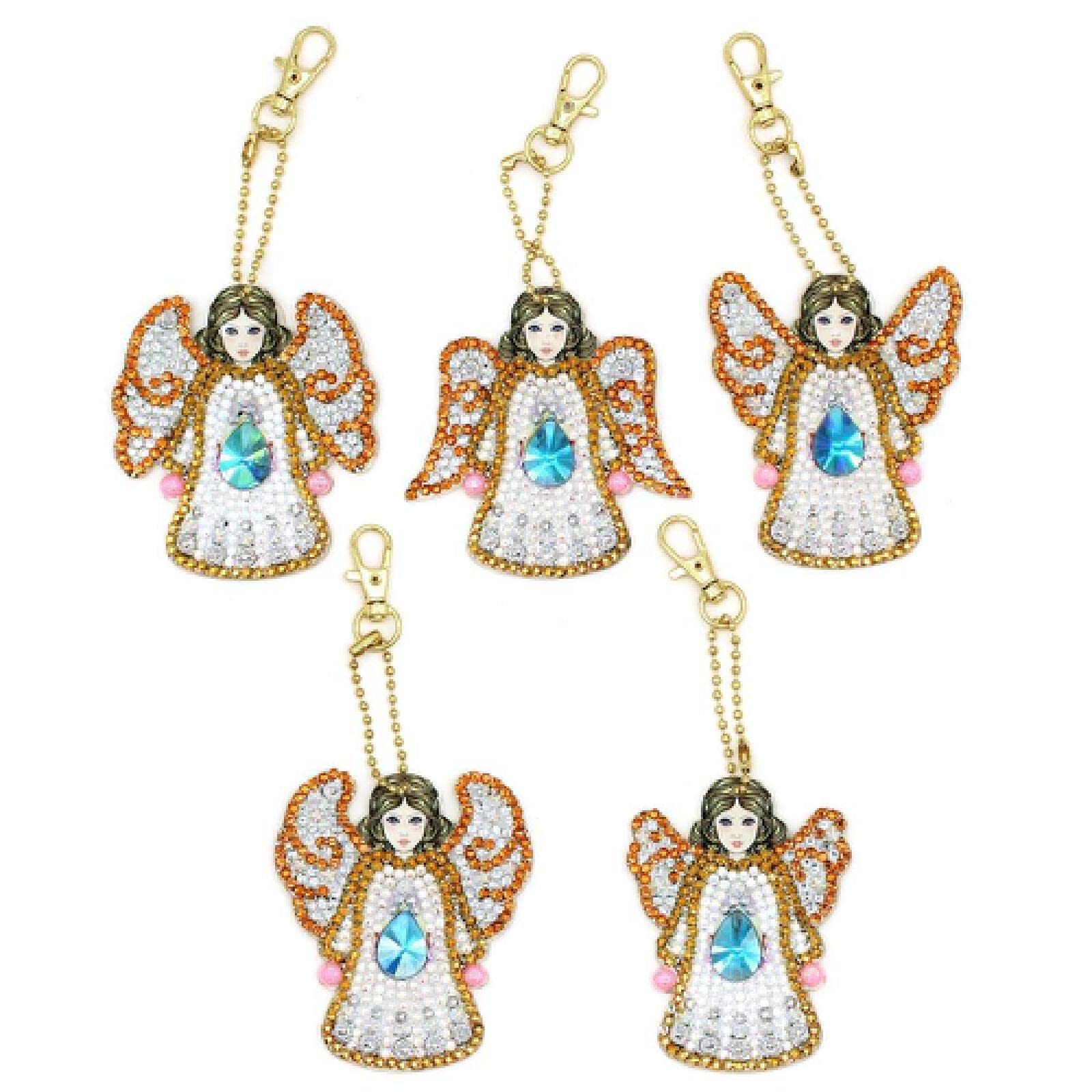 5D DIY Diamond Painting Kit for Kids & Adults - Angel Keyring & Pendant Art with Full Accessories | Perfect for Purse, Backpack, Handbag & Gift Giving
