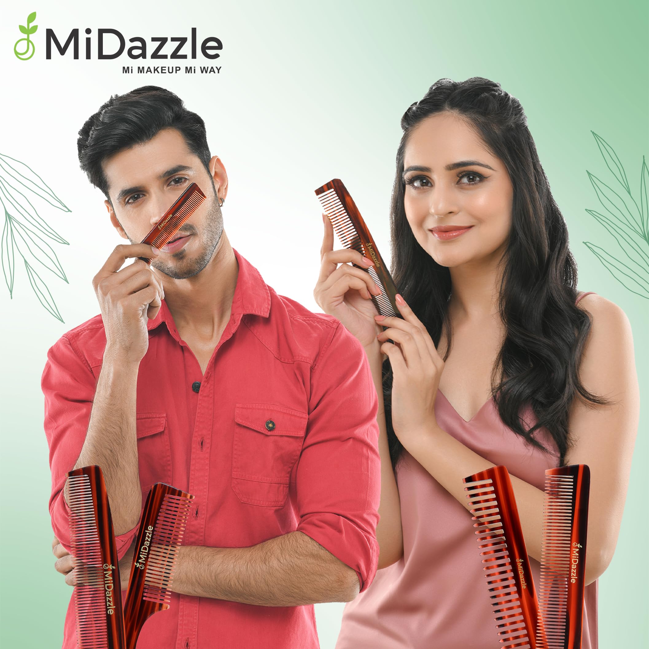 Midazzle Handmade Wooden Shampoo Comb - Small Detangling Hair Brush for Wet & Dry Hair - Perfect for Scalp Massage, Styling & Travel