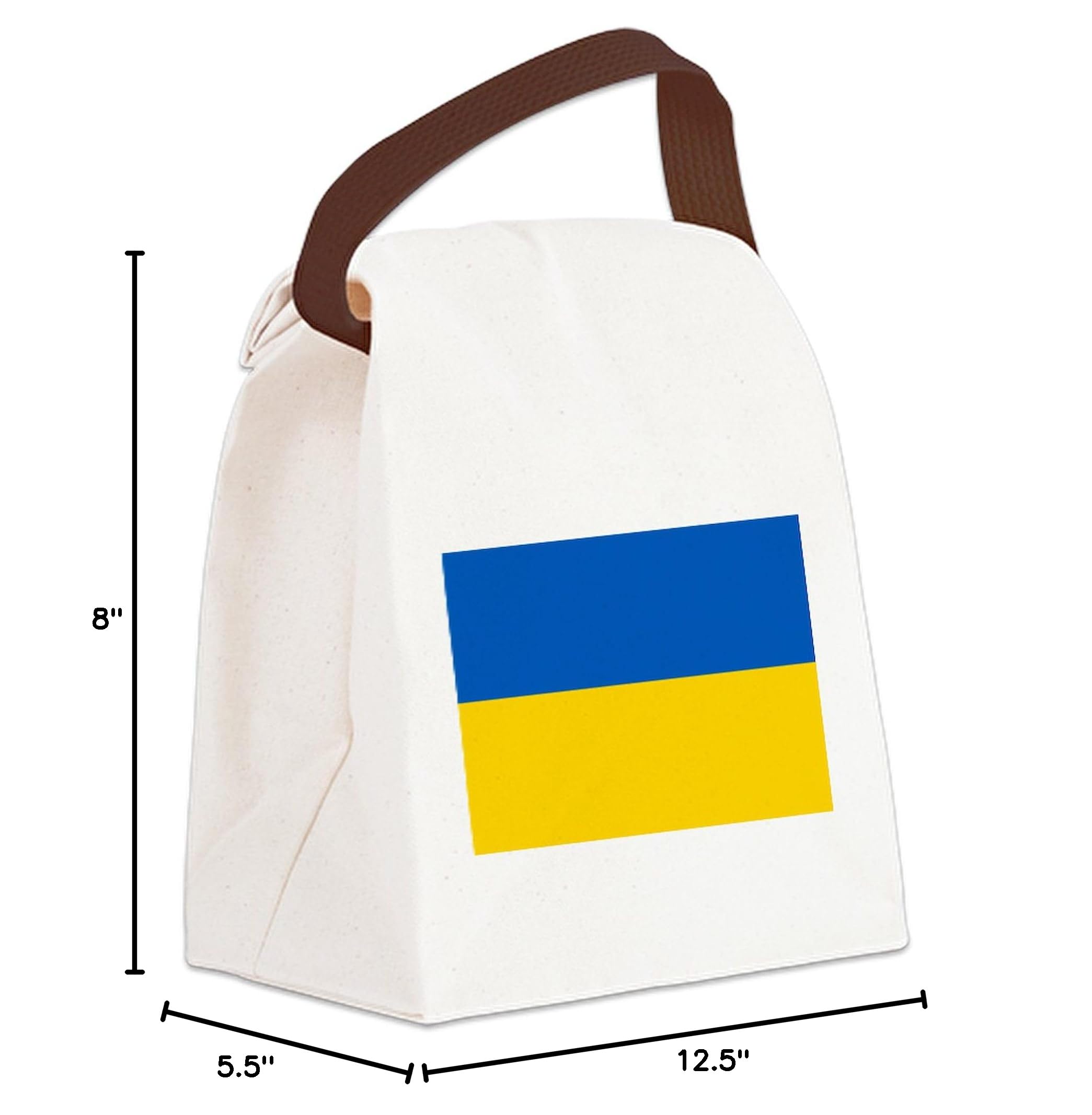 Flag of Ukraine Insulated Canvas Lunch Bag with Adjustable Strap - Patriotic Reusable Lunch Tote for Work, School & Picnics