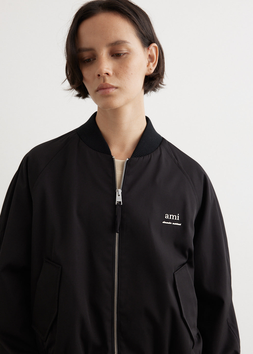 Ami Bomber Jacket FJK012 PA0007 Black - Stylish & Comfortable Men's Outerwear for Casual Wear & Street Fashion