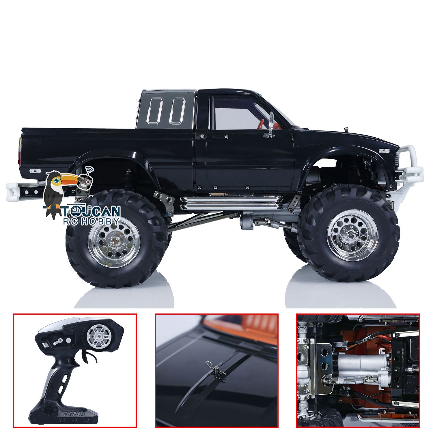 1/10 Scale RC Pickup Truck 4X4 Off-Road Rally Car Crawler - 2.4Ghz RTR Ready-to-Run with ESC, Motor, Servo & Battery - US Stock - Perfect for Racing, Trail Crawling & Backyard Adventures