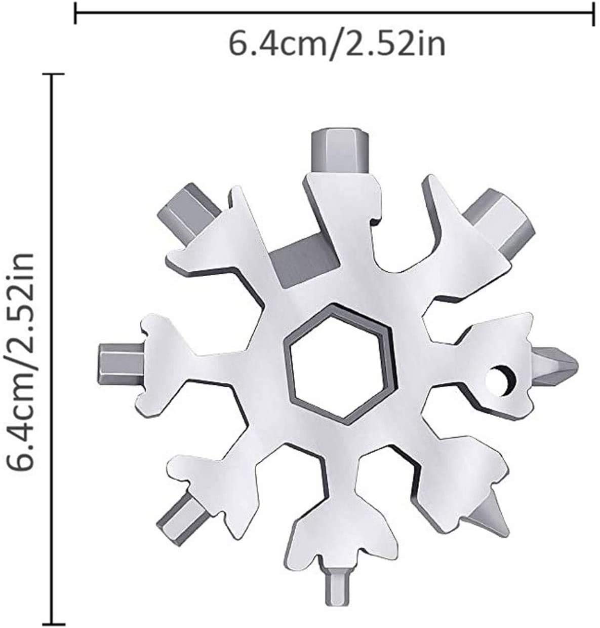 19-in-1 Snowflake Multi-Tool Screwdriver Set - Stainless Steel Compact Wrench Kit with Bottle Opener, Flat & Phillips Screwdrivers, Keychain Gadget - Perfect for Camping, Hiking, DIY Repairs & Christmas Gifts (Multi-color)