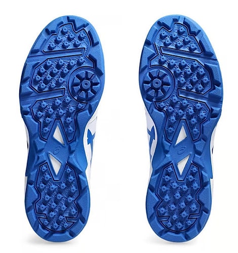 ASICS Gel-Peake 2 Cricket Shoes for Men - White/Tuna Blue - Lightweight Comfort & Traction - Perfect for Cricket Matches & Training Sessions