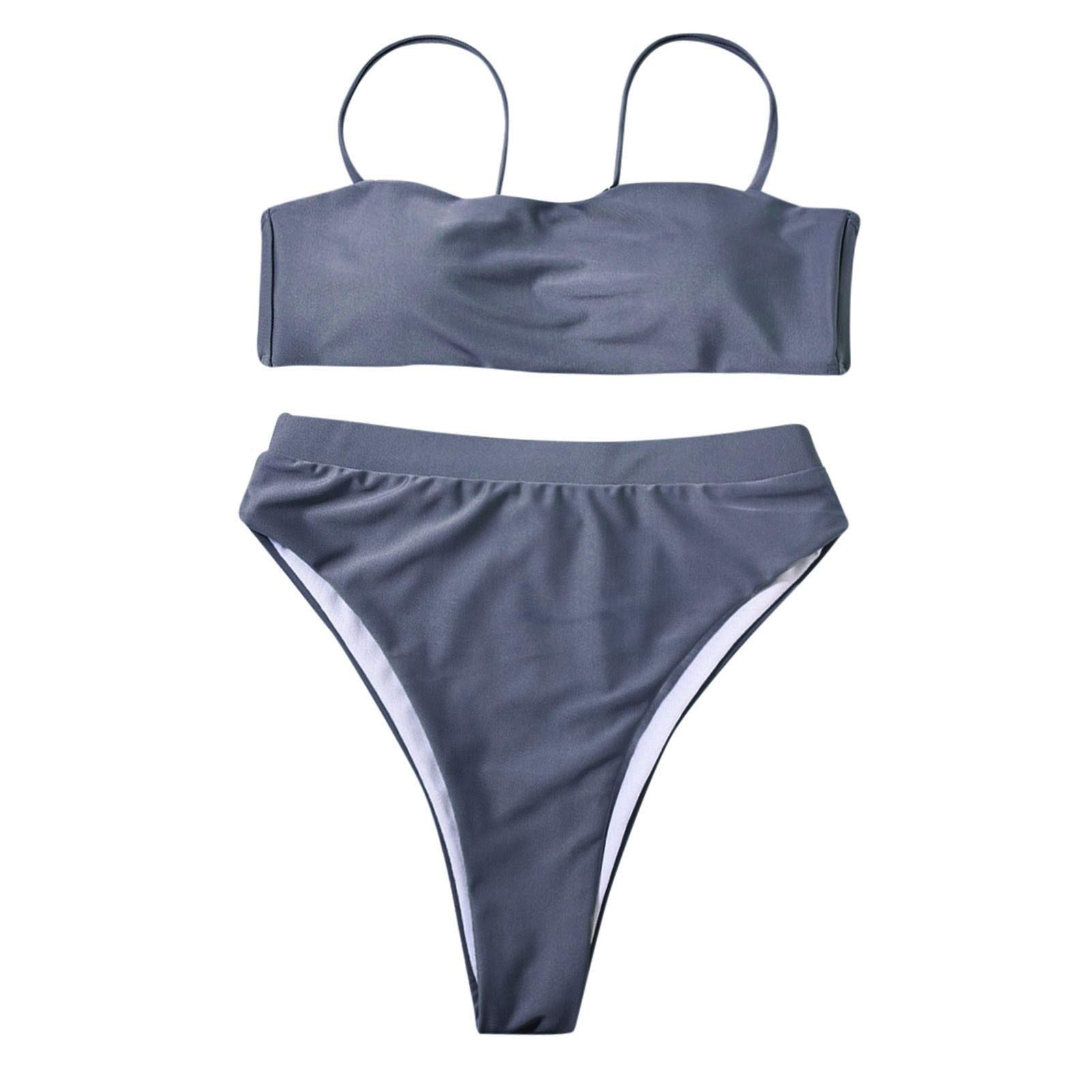 FMCHICO Women's High Waisted Bikini Set - Sexy Two Piece Swimwear with Cropped Top for Beach, Pool & Summer Vacation | Plus Size Swimsuits for Women