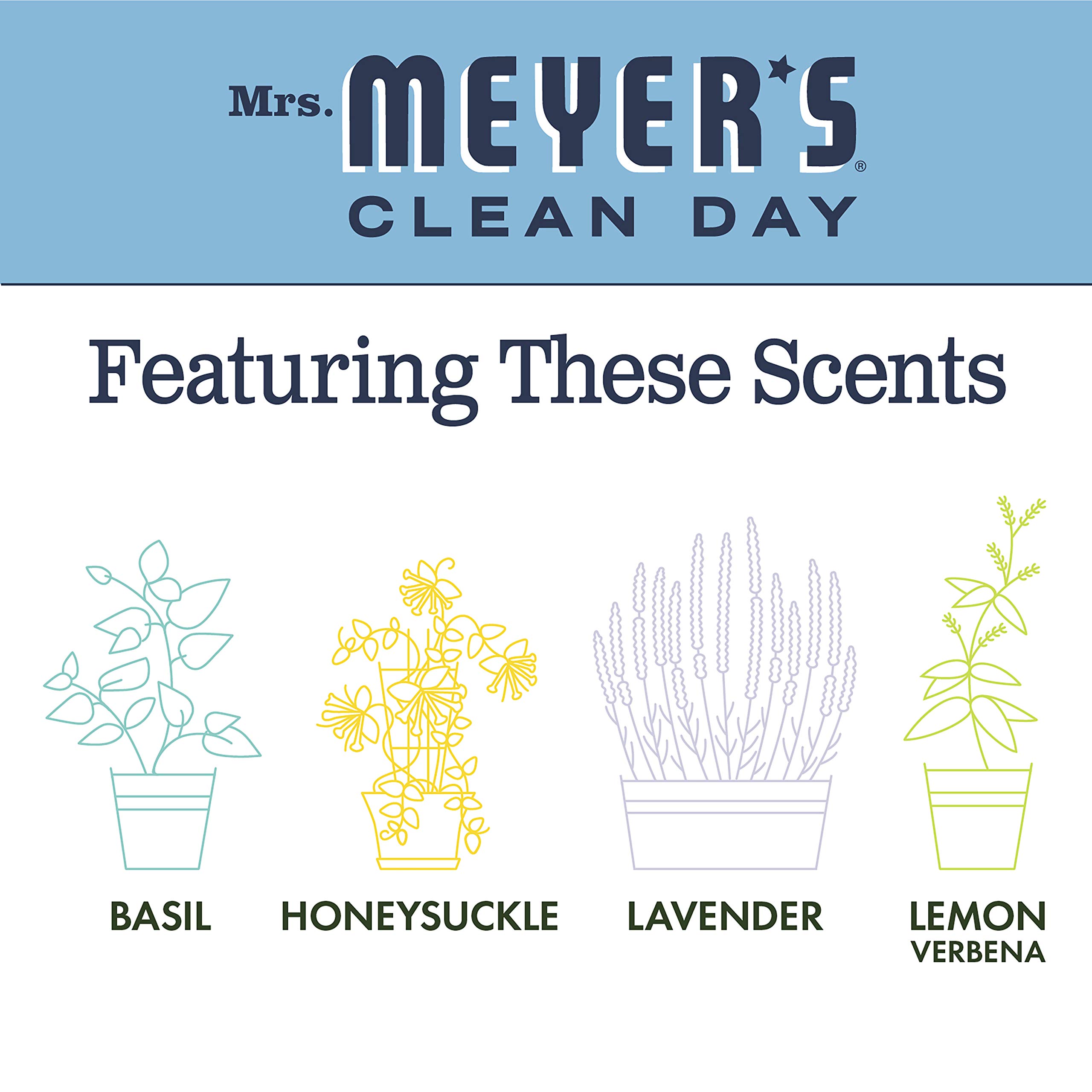 Mrs. Meyer's Clean Day Dish Soap - Cruelty Free, Bluebell Scented Dishwashing Liquid, 16 fl oz (Pack of 3) - Gentle on Hands, Tough on Grease for Daily Kitchen Cleaning