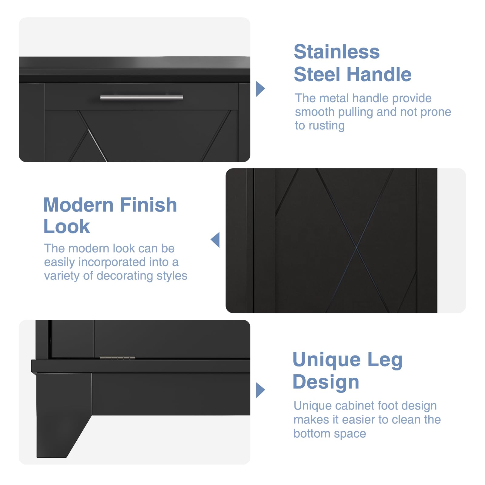 10-13 Gallon Free Standing Tilt Out Trash Cabinet with Negative Ion Deodorizer - Recycling Bin Storage for Kitchen & Living Room - Odor Control & Space Saving Solution for Home Waste Management