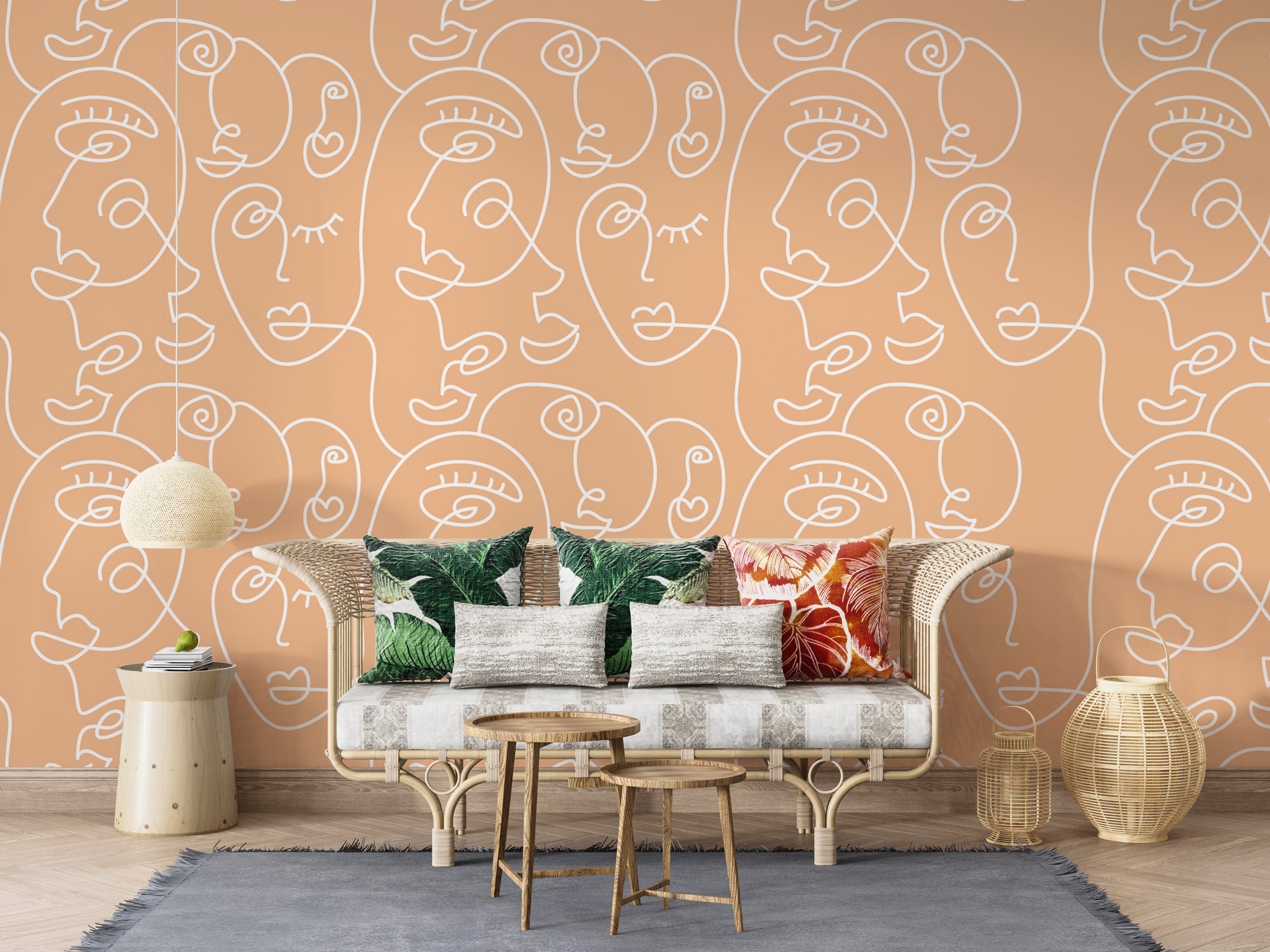Matisse Line Art Wallpaper Mural - Modern Abstract Wall Decor for Living Room, Bedroom & Office - Peel and Stick Removable Wallpaper for Home & Commercial Spaces