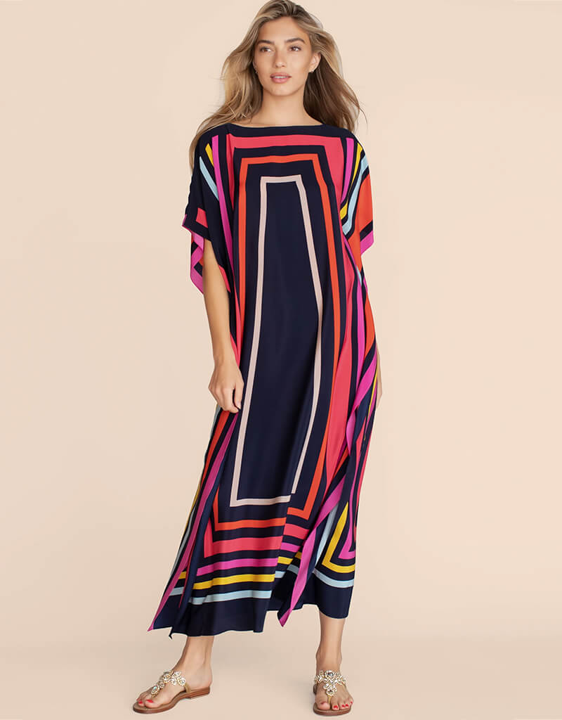 Luxury Black Satin Silk Kaftan Dress for Women - Elegant Loungewear & Beach Cover Up - Perfect for Spa Days, Vacations and Summer Evenings