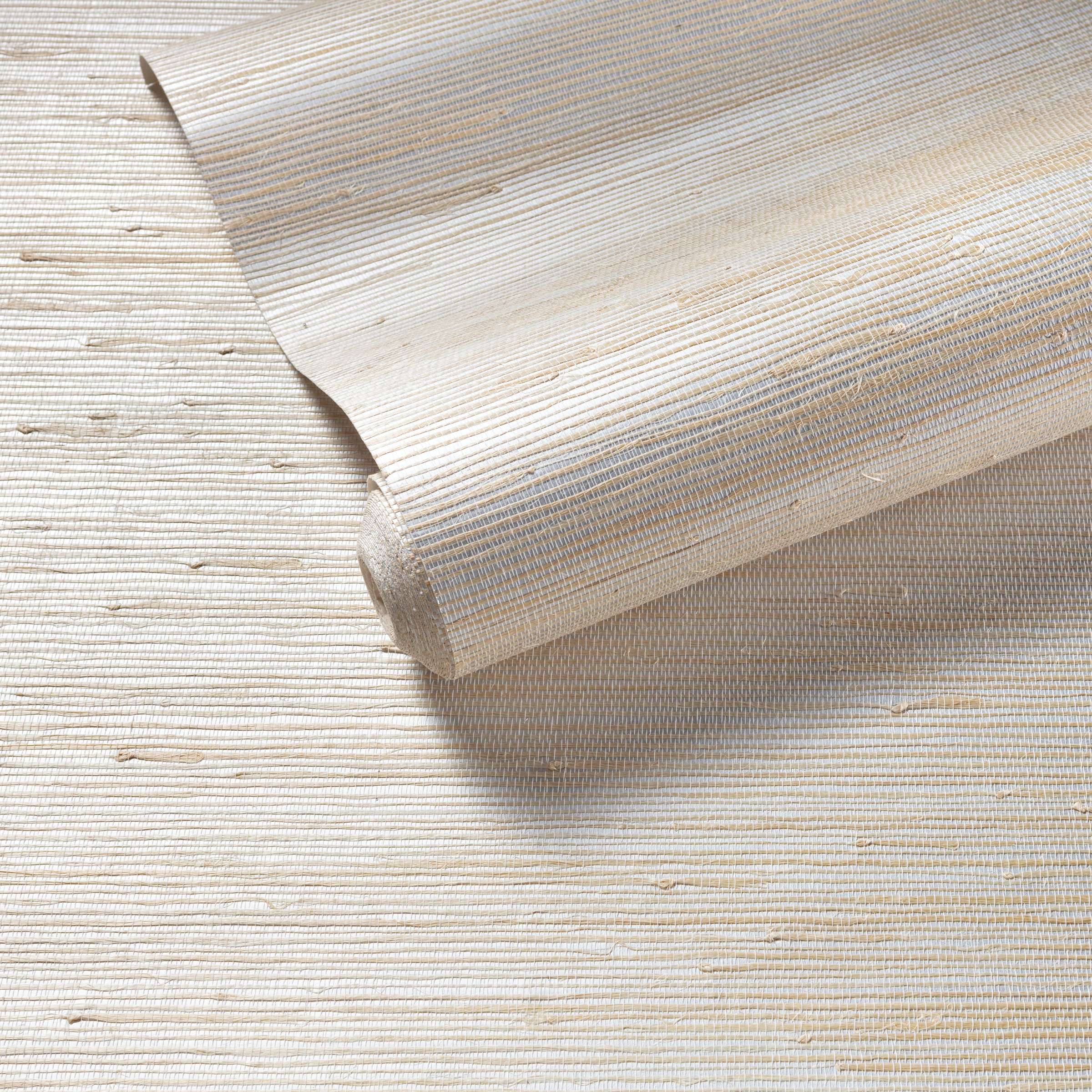 Fiji Silver Grasscloth Wallpaper - Natural Textured Wall Covering for Living Room, Bedroom & Office Decor